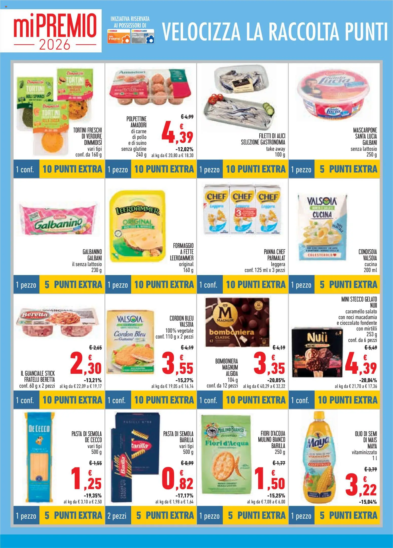 Volantino Conad del 18.06.2026 | Pagina: 6 | Prodotti: Panna, Gelato, Pasta, Spinaci