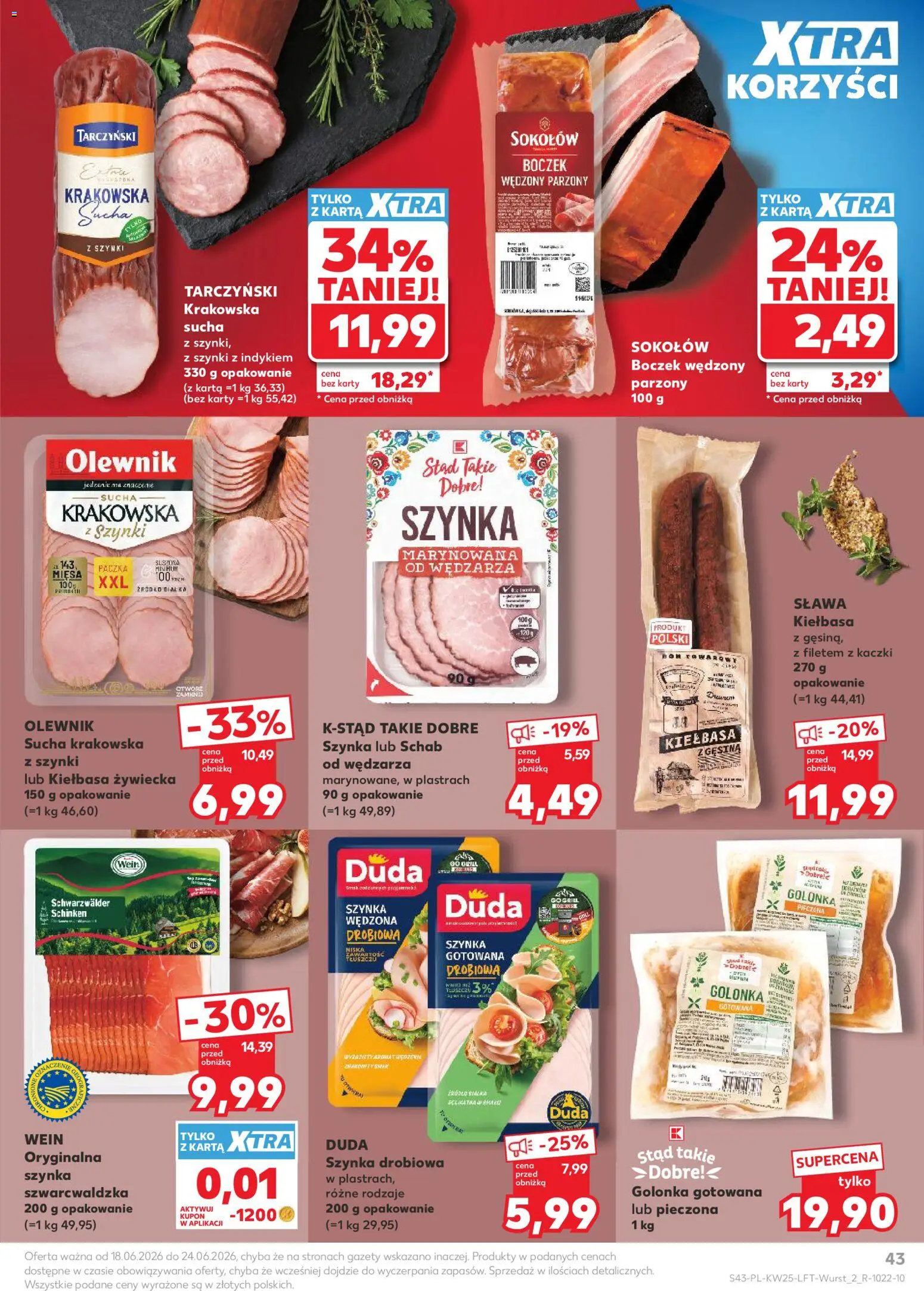 Kaufland Polsko leták od 18.06.2026 | Strana: 43 | Produkty: Karty