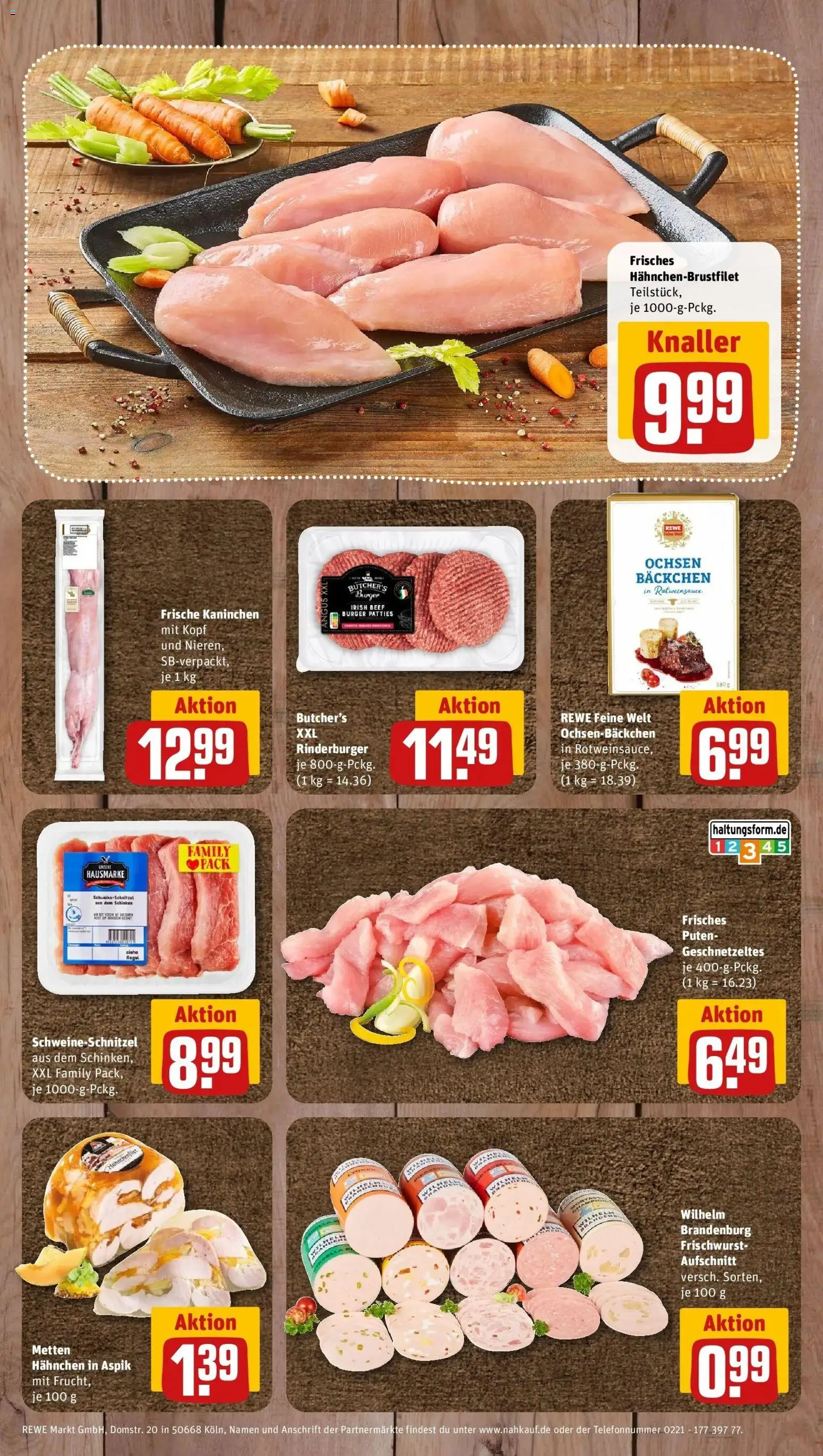 REWE Prospekt ab 05.10.2026 zum Blättern » Angebote | Seite: 8 | Produkte: Hahnchen, Kaninchen, Regal, Burger