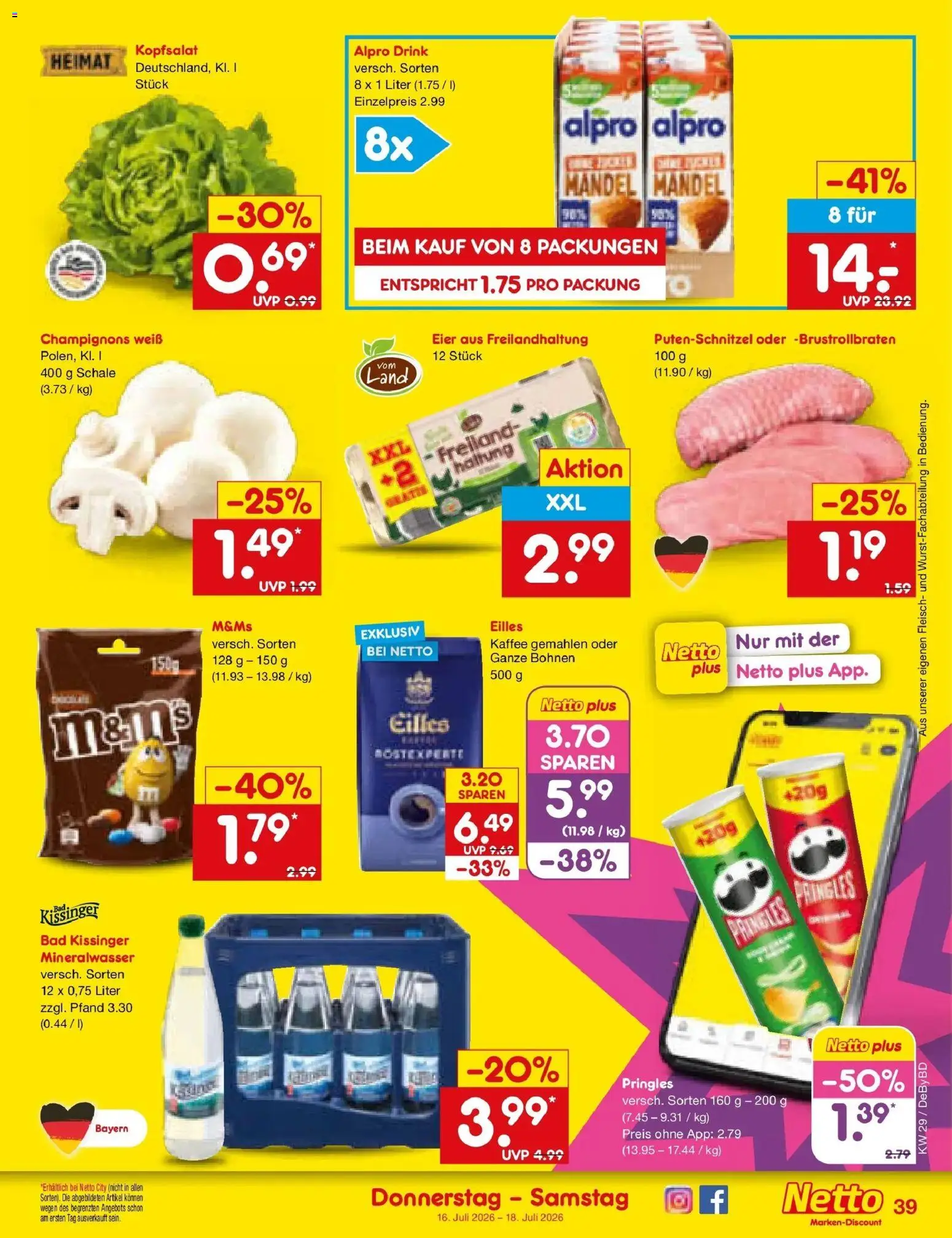 Netto Marken-Discount Prospekt Buttenwiesen – gültig ab 13.07.2026 | Seite: 55 | Produkte: Kaffee, Champignons, Putenschnitzel, Pringles
