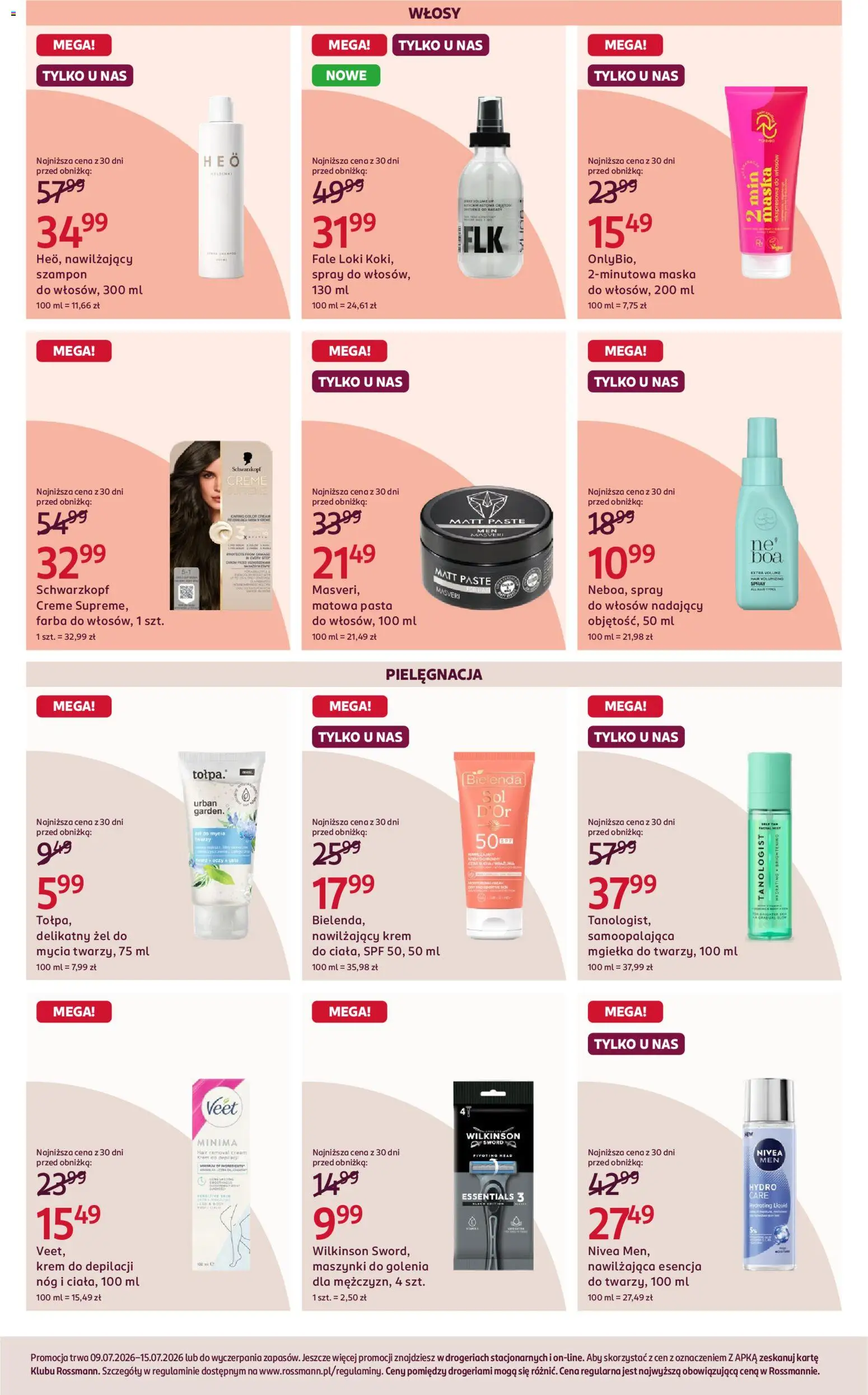Rossmann gazetka od 09.07.2026 | Strona: 5 | Produkty: Maszynki do golenia, Body, Krem, Krem do depilacji