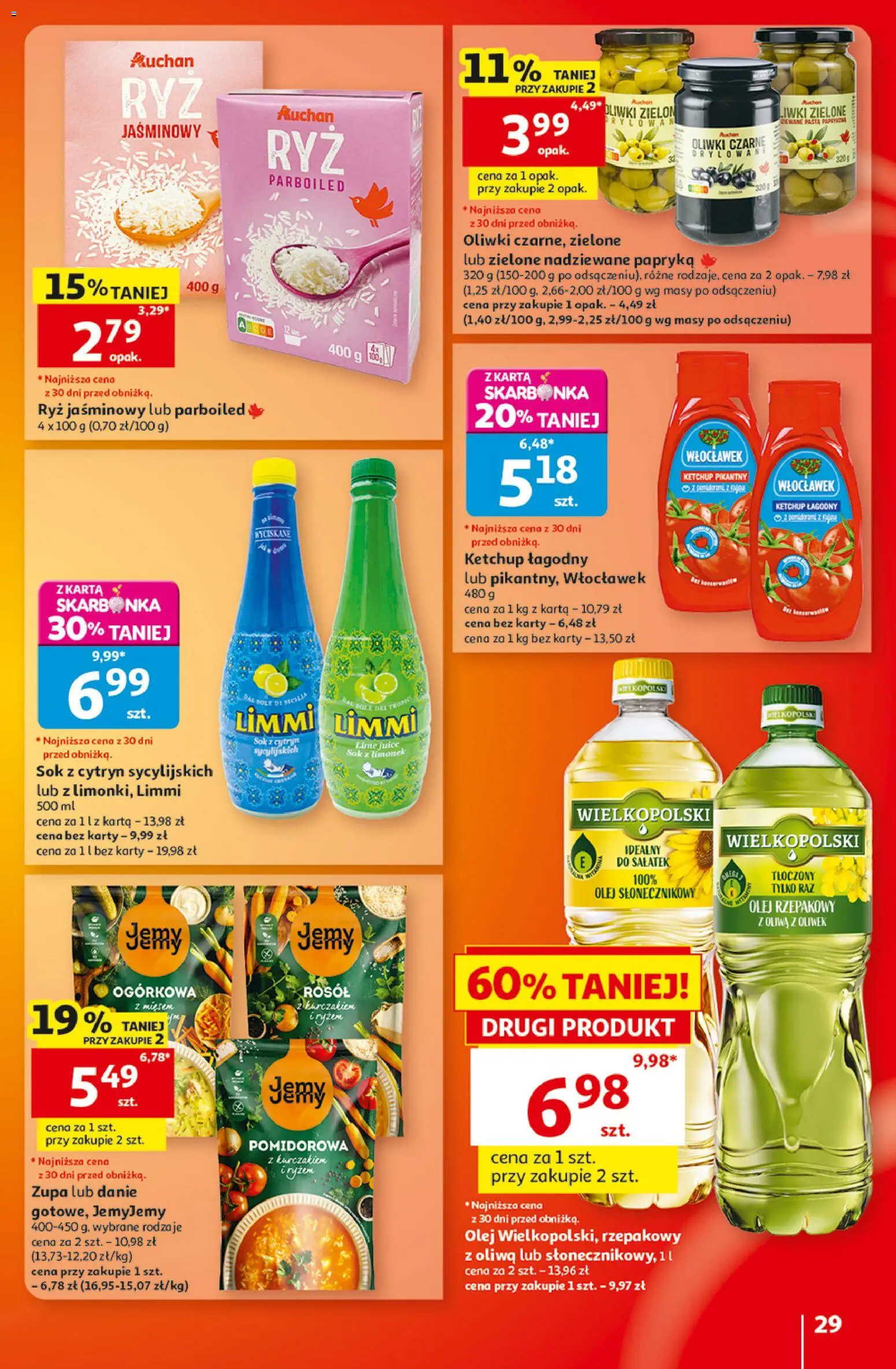 Auchan gazetka - 30 Lat Hipermarket od 10.09.2026 | Strona: 29 | Produkty: Olej słonecznikowy, Ketchup, Oliwki, Ryż