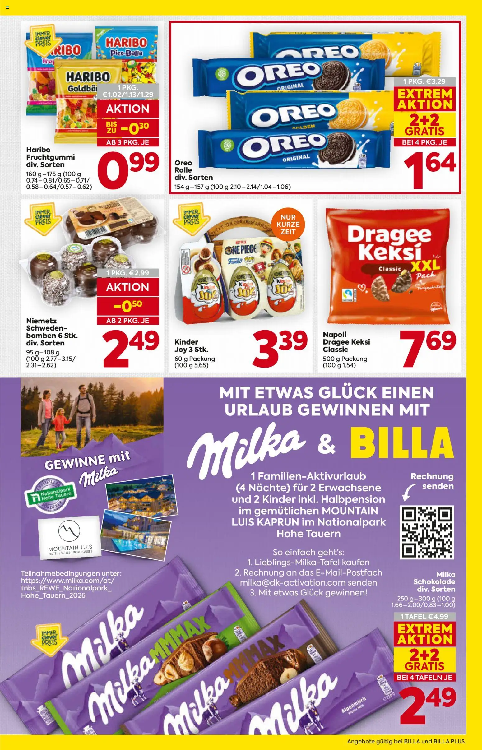 Billa AT akciós ujság - amely érvényes a következő dátumtól: 2026.10.29. | Oldal: 15 | Termékek: Haribo, Oreo, Kinder, Só