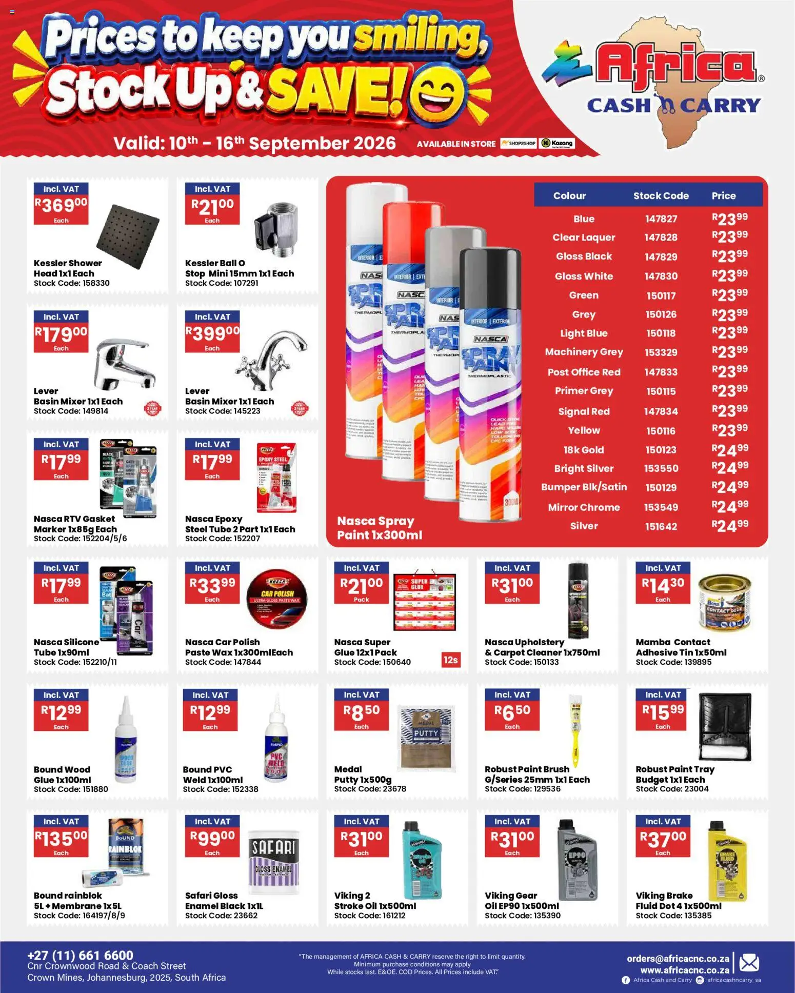 New Africa Cash & Carry catalogue – valid from 10/09/2026 | Page: 40 | Products: Tray, Paint, Mirror, Light