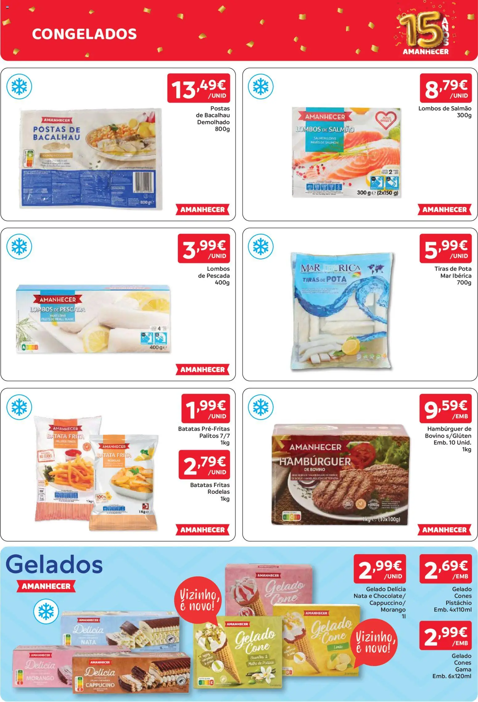 Amanhecer folheto Madeira │ válido de 15/10/2026 | Página: 7 | Produtos: Batata, Bacalhau, Hambúrguer, Salmão