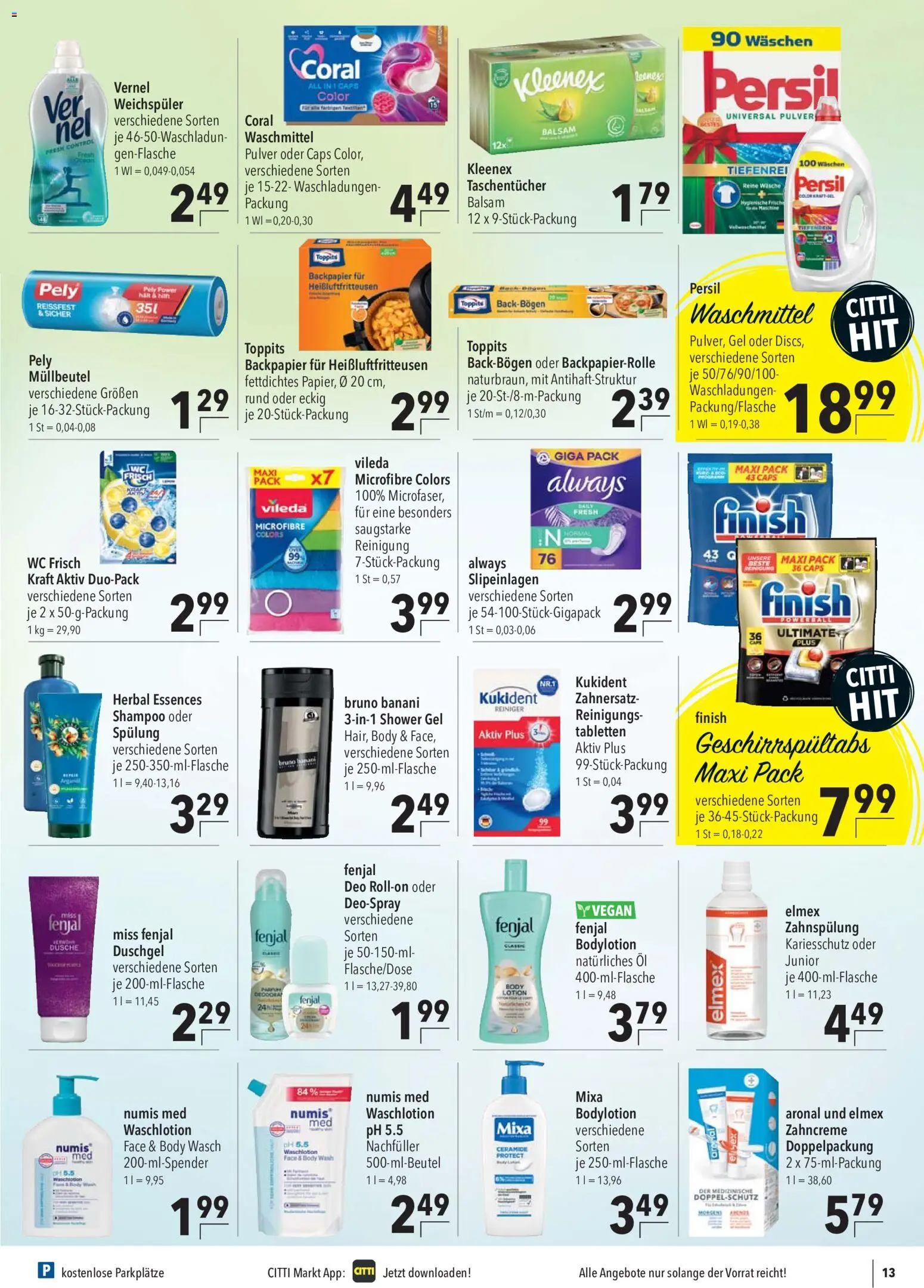 CITTI Markt Prospekt – gültig ab 08.07.2026 | Seite: 15 | Produkte: Spülung, Waschmittel, Wc frisch, Vernel