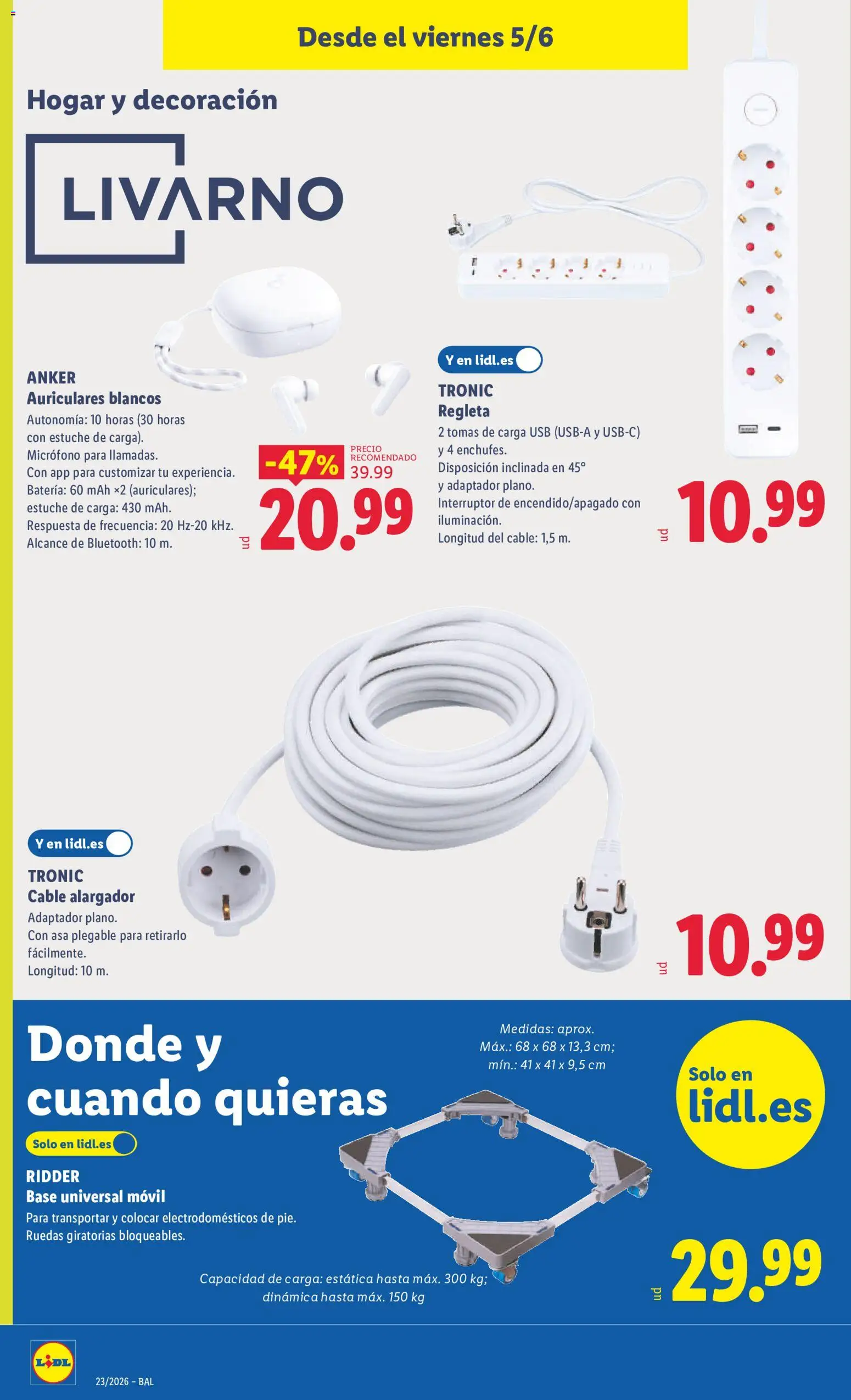 Lidl folleto de bazar Illes Balears │ válido desde el 01.06.2026 | Página: 30 | Productos: Cable, Micrófono, USB, Batería