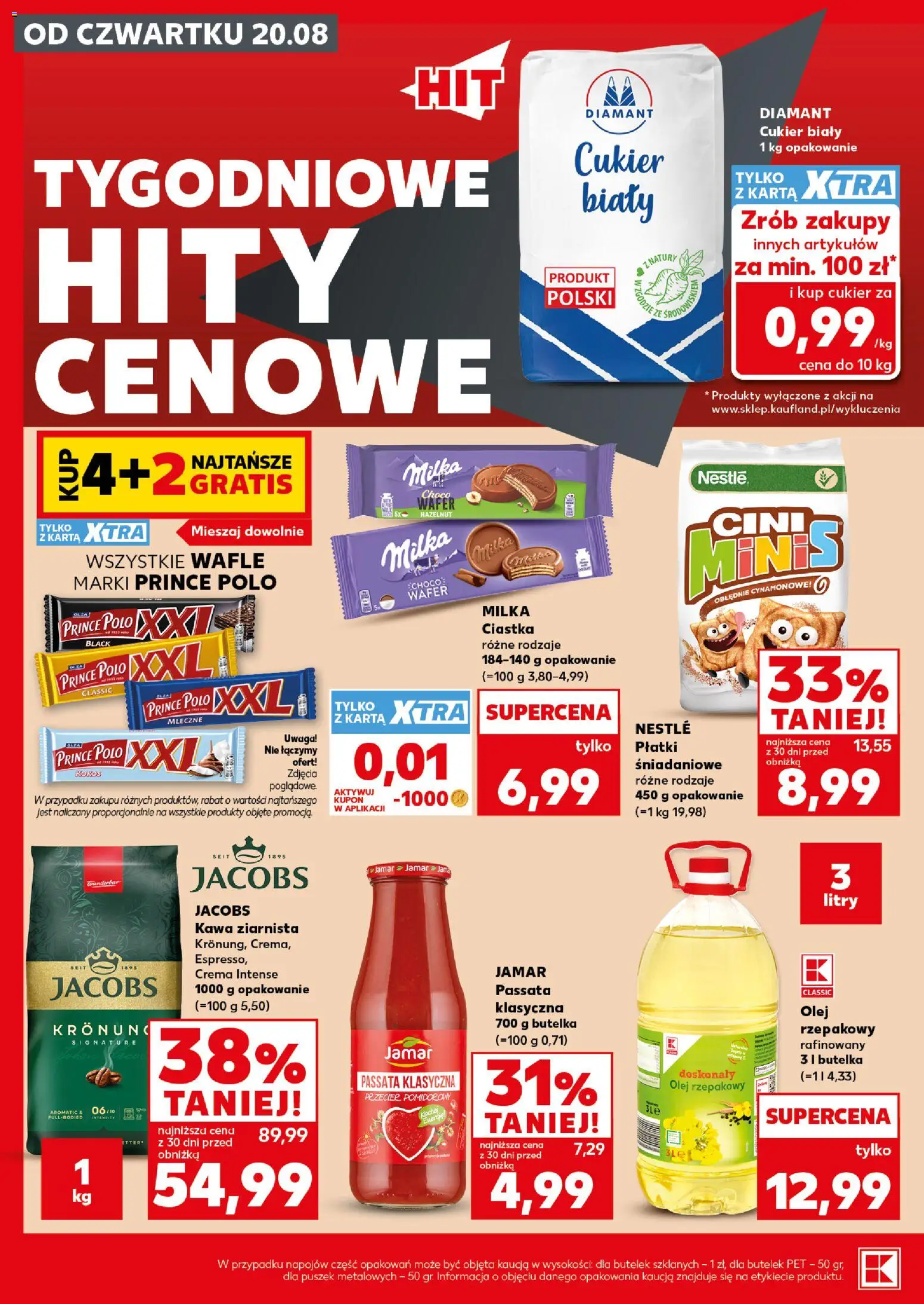Kaufland Polsko leták - Mocny start od 24.08.2026 | Strana: 8 | Produkty: Milka, Passata, Jacobs, Kokos