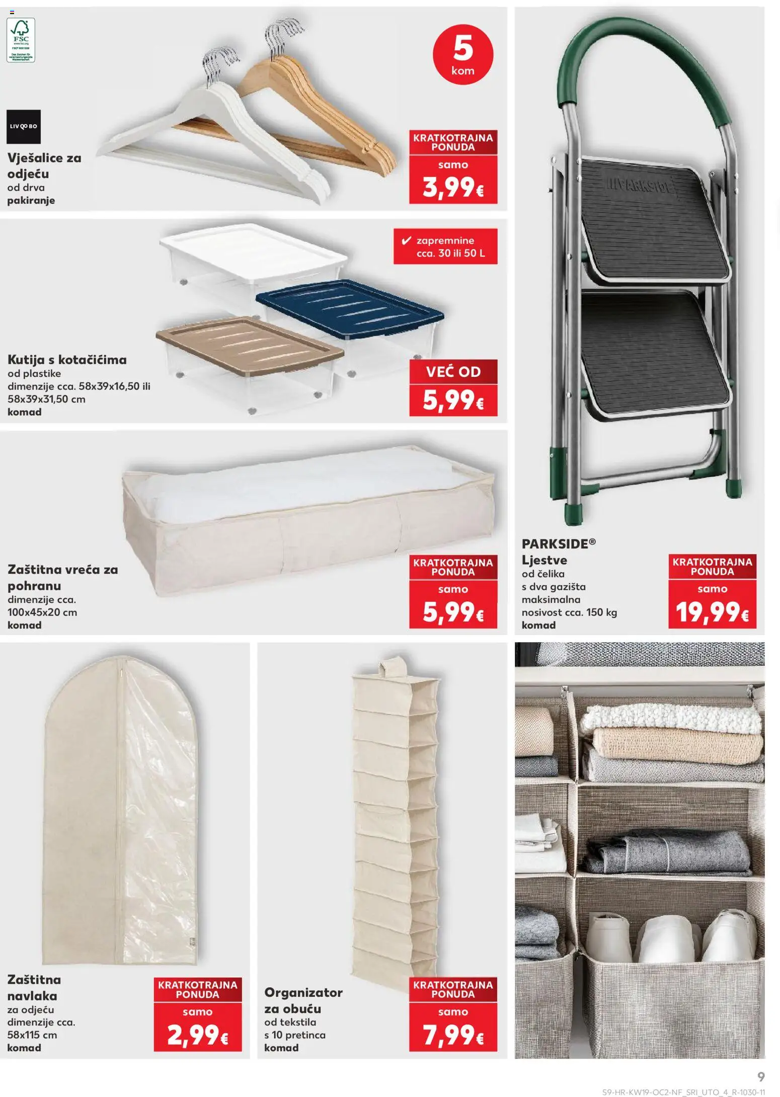 Kaufland katalog | vrijedi od 06.05.2026 | Stranica: 9 | Proizvodi: Kutija, Ljestve, Vješalice, Parkside