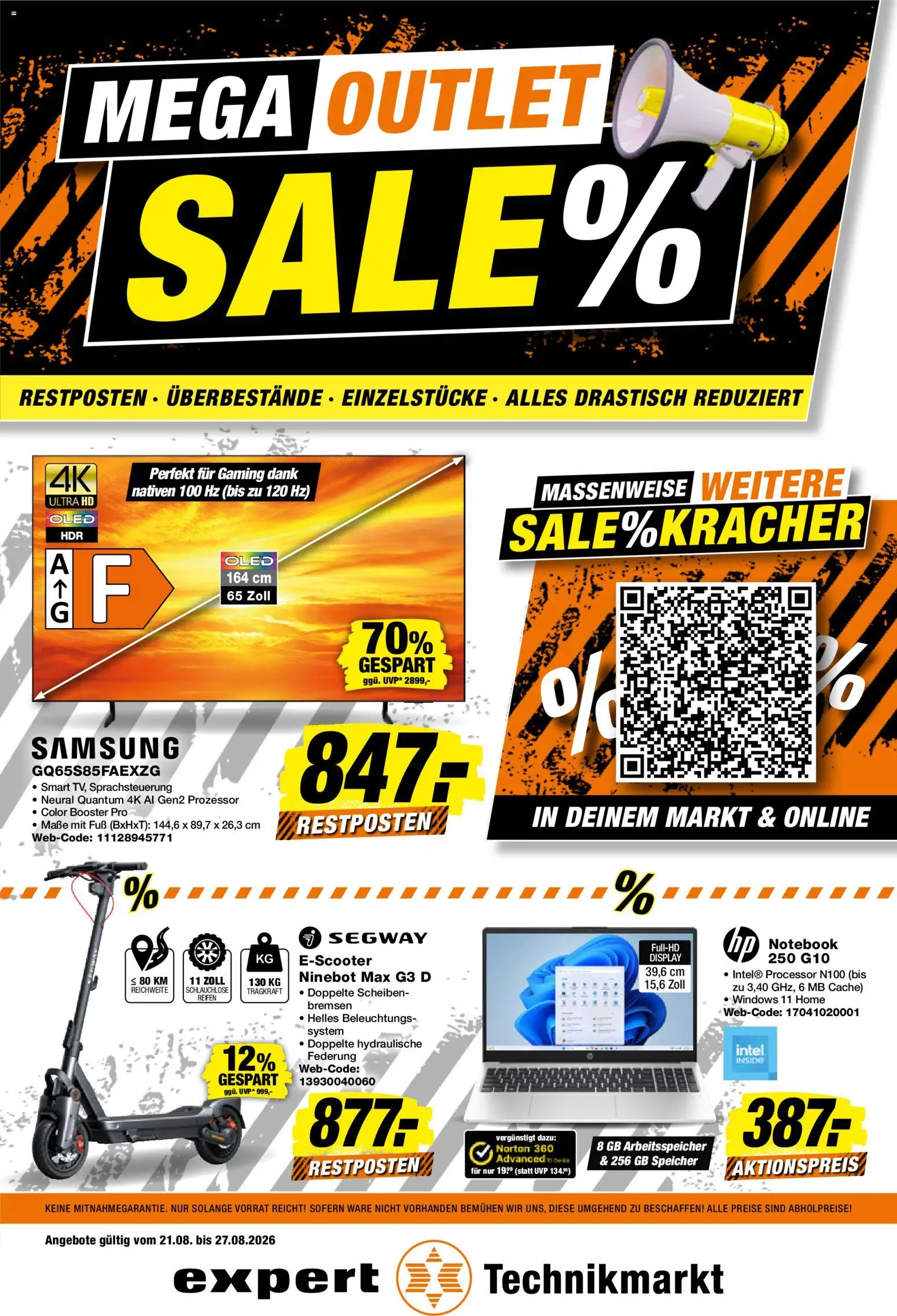 Expert Prospekt – gültig ab 21.08.2026 | Seite: 1 | Produkte: Samsung, Notebook