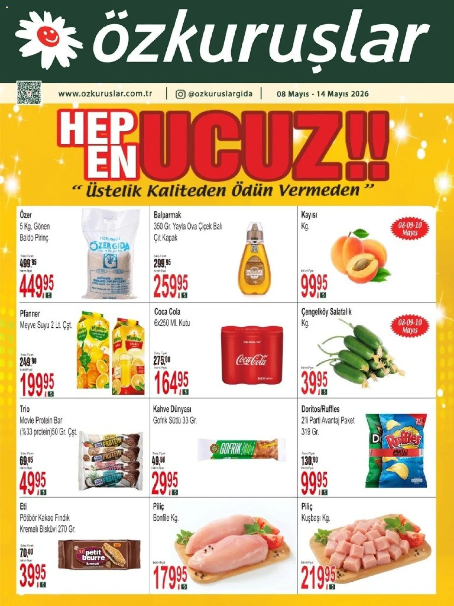 Özkuruşlar Katalog - 08.05.2026 tarihinden itibaren geçerlidir | Sayfa: 2 | Ürünler: Kahve, Fındık, Salatalık, Bisküvi