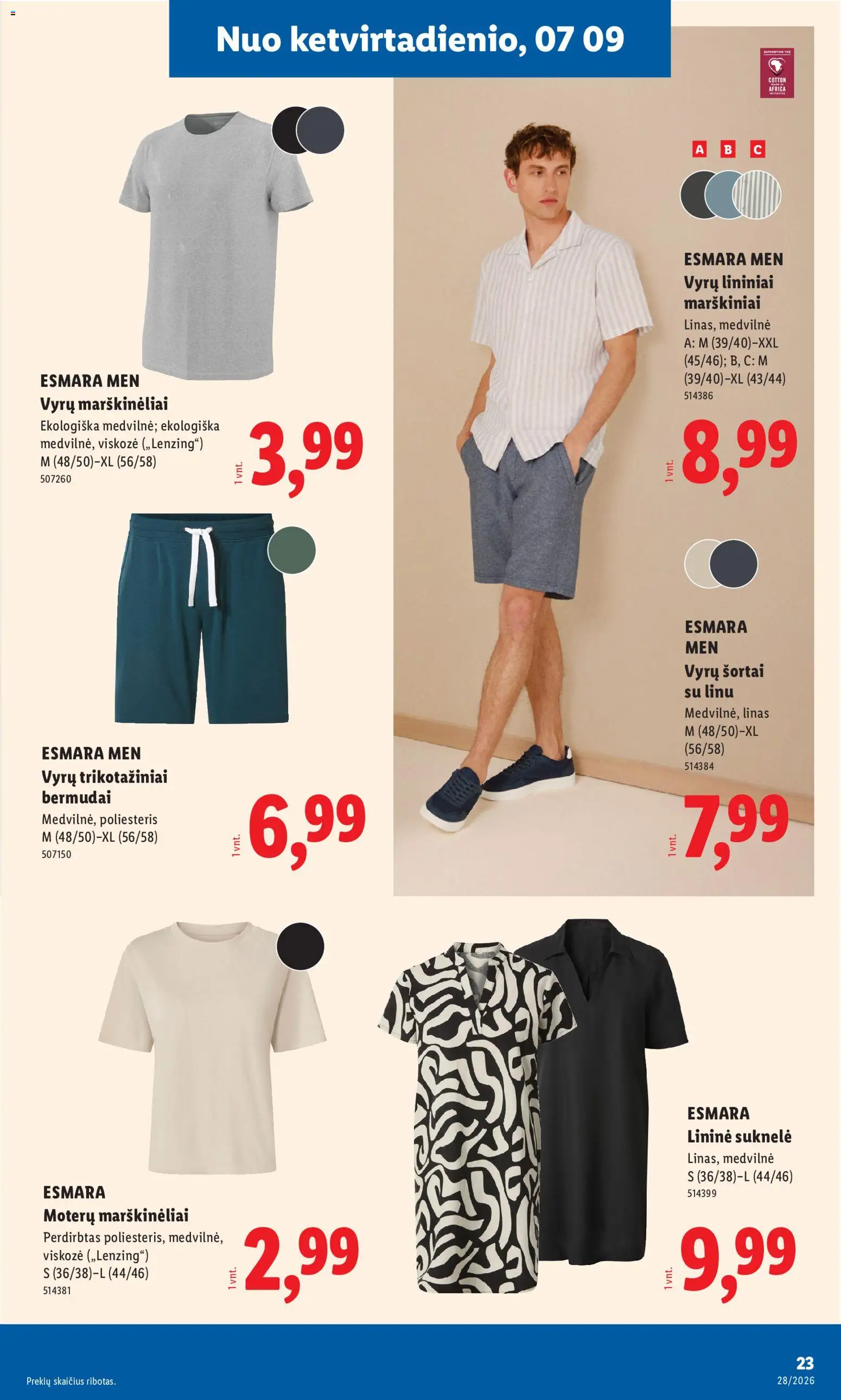LIDL akcijos nuo 2026.07.06 | Puslapis: 23 | Prekių: Suknelė, Marškiniai, Marškinėliai, Šortai