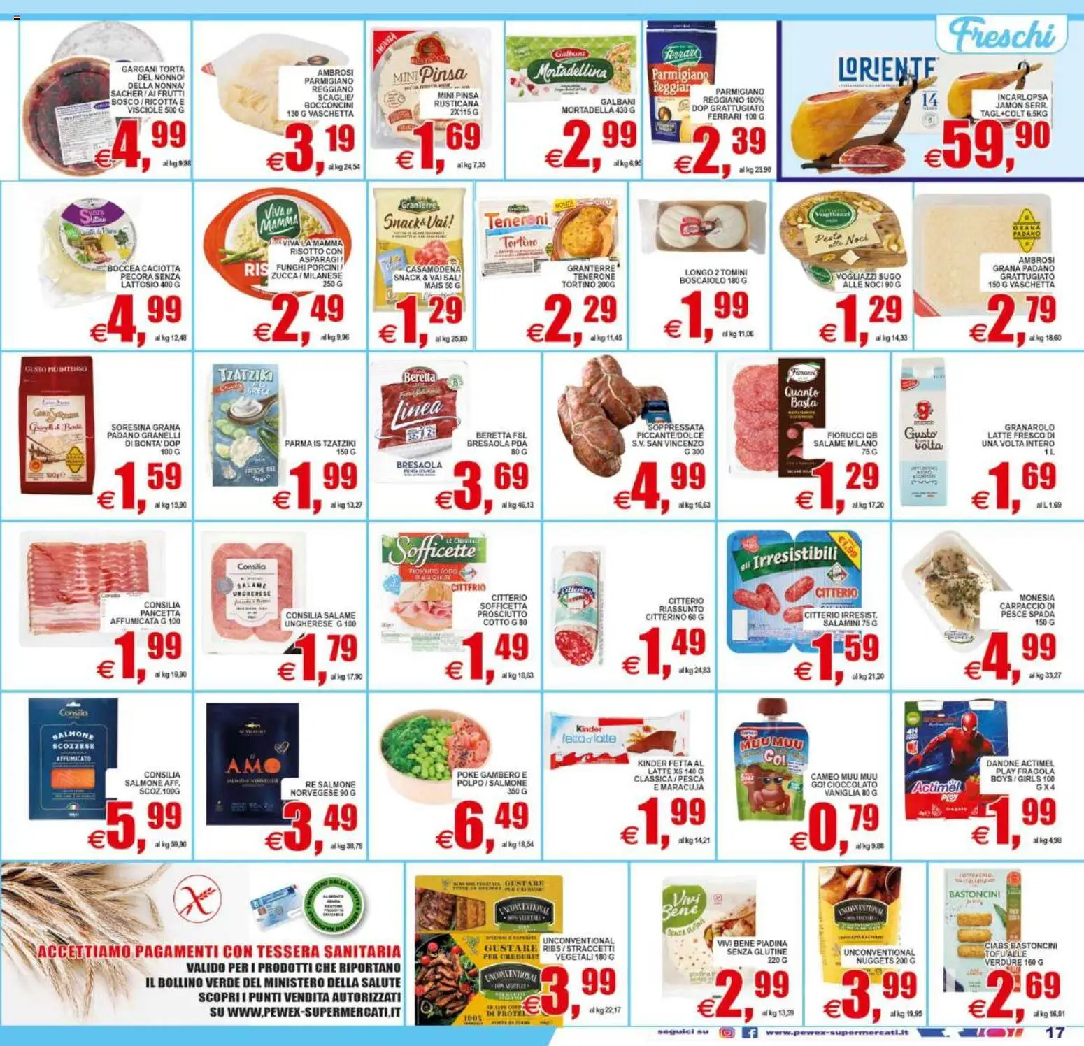 Volantino Pewex del 29.05.2026 | Pagina: 17 | Prodotti: Latte, Piadina, Mais, Pesce spada