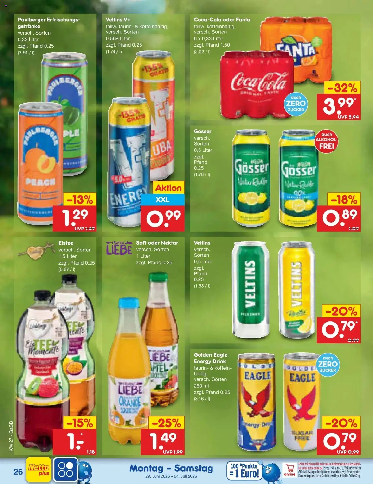 Netto Marken-Discount Prospekt Bremen-Lesum – gültig ab 29.06.2026 | Seite: 38 | Produkte: Fanta, Cola, Saft, Veltins