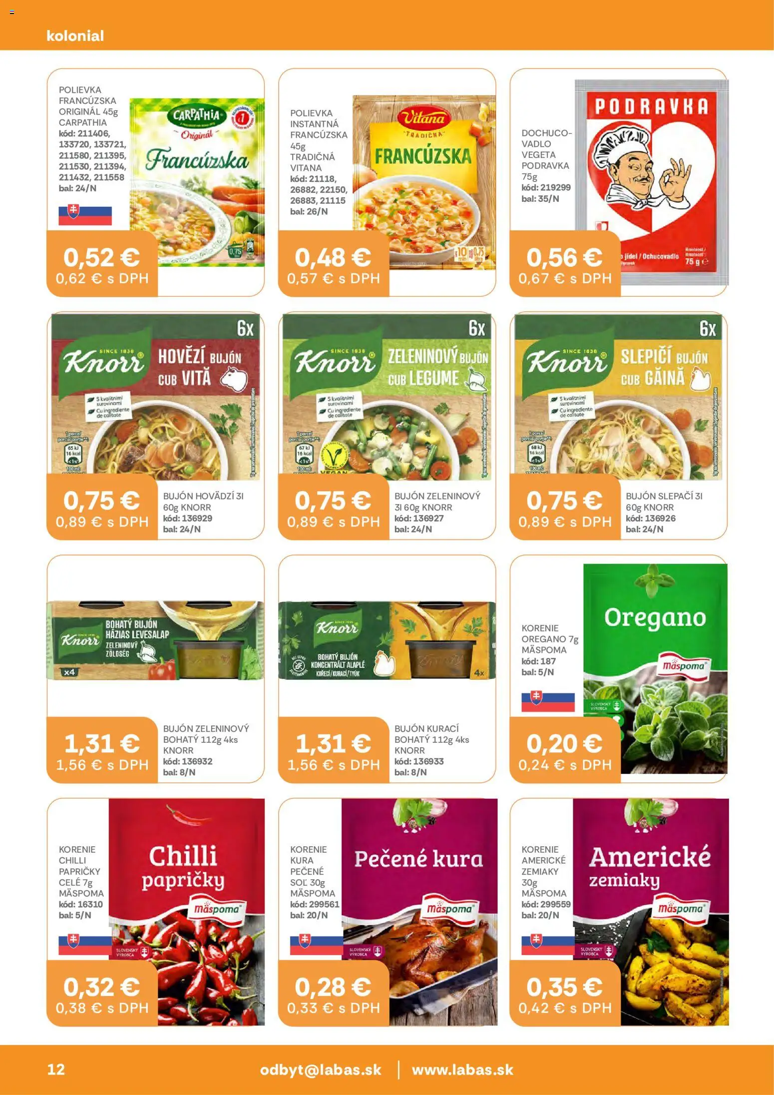 Nové Labaš akcie – leták je platný od 23.10.2026 | Strana: 12 | Produkty: Bujón, Chilli, Zemiaky, Soľ