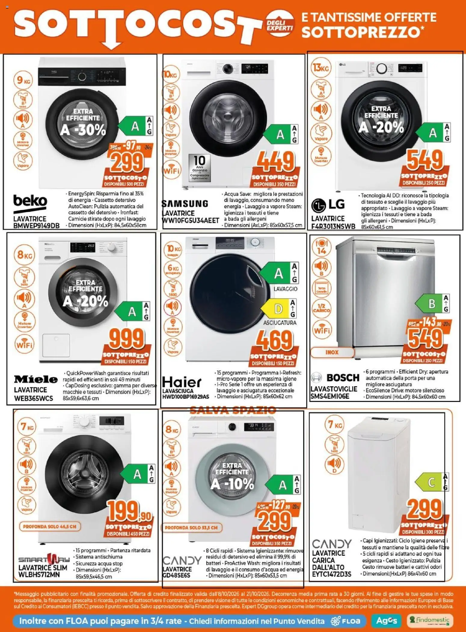 Volantino Expert del 08/10/2026 | Pagina: 23 | Prodotti: Porta, Acqua, Miele, Samsung