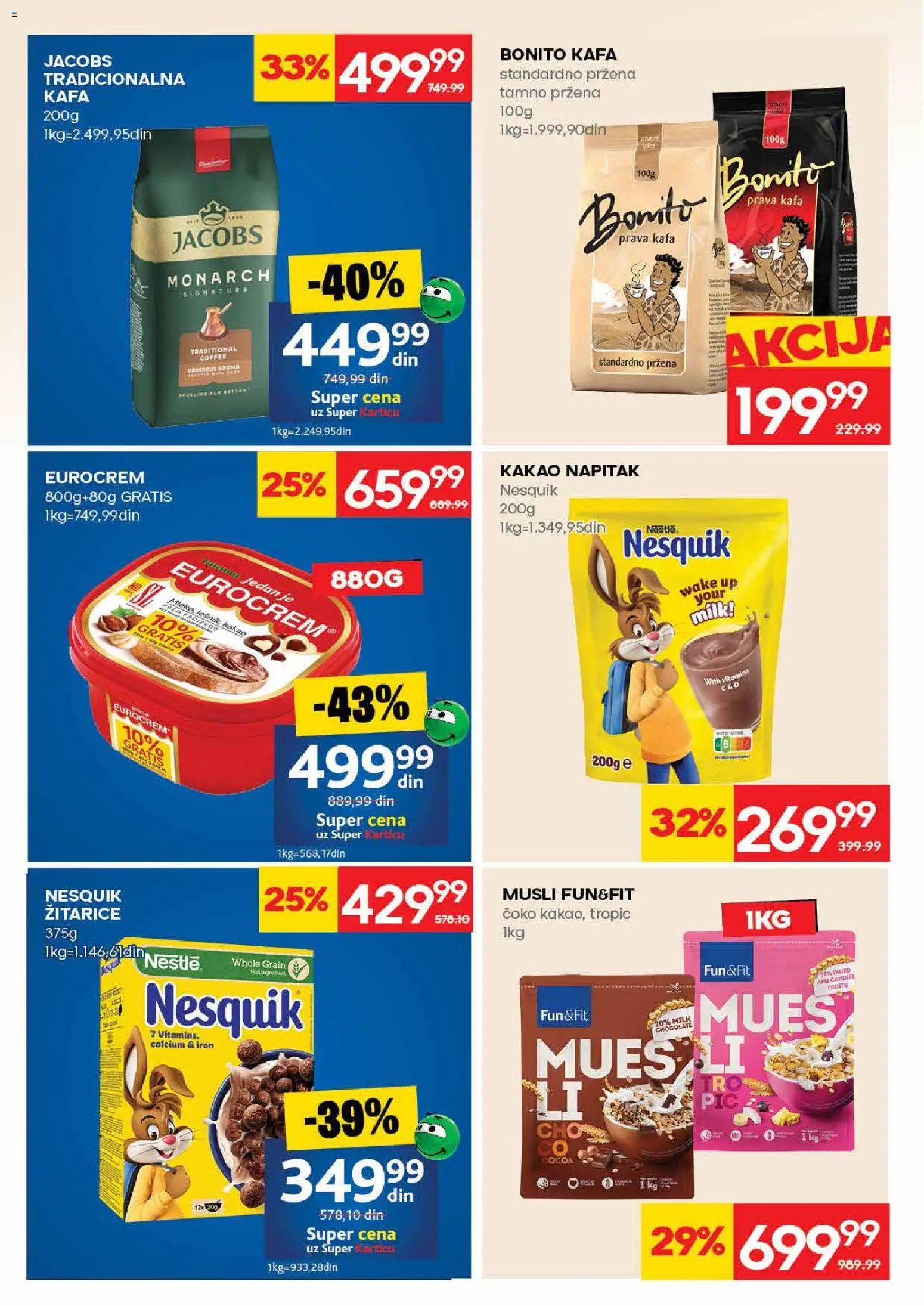 Roda katalog - važi od 28.05.2026 | Strana: 16 | Proizvode: Žitarice, Eurocrem, Musli, Kafa