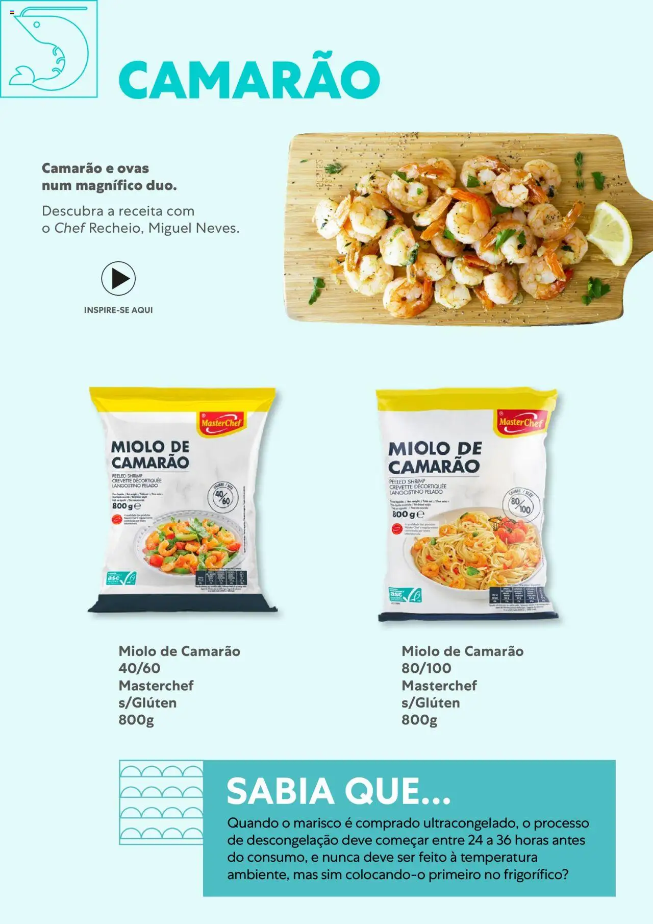 Recheio - Congelados do Mar e da Terra │ válido de 14/07/2025 | Página: 8 | Produtos: Frigorífico, Camarão