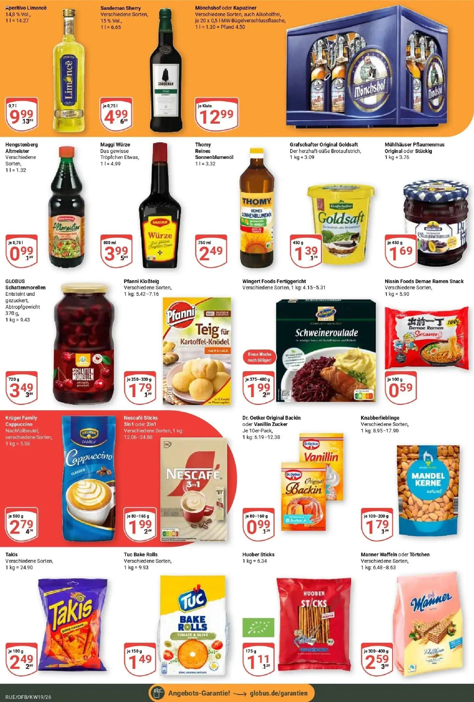 Globus Prospekt Rüsselsheim	 – gültig ab 04.05.2026 | Seite: 4 | Produkte: Nescafe, Sonnenblumenol, Waffeln, Zucker