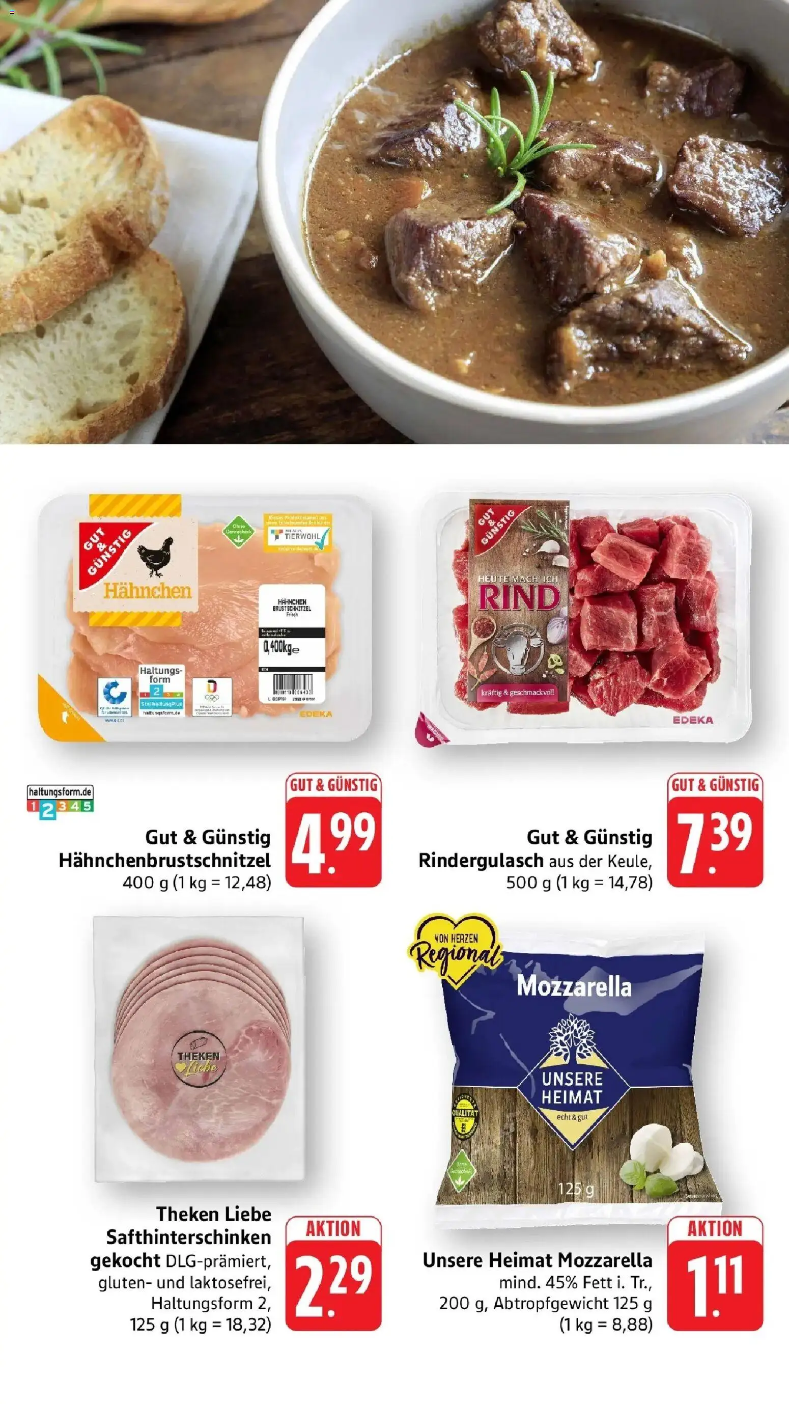 nah & gut Prospekt Neuhofen – gültig ab 14.09.2026 | Seite: 3 | Produkte: Rindergulasch, Hahnchen, Mozzarella
