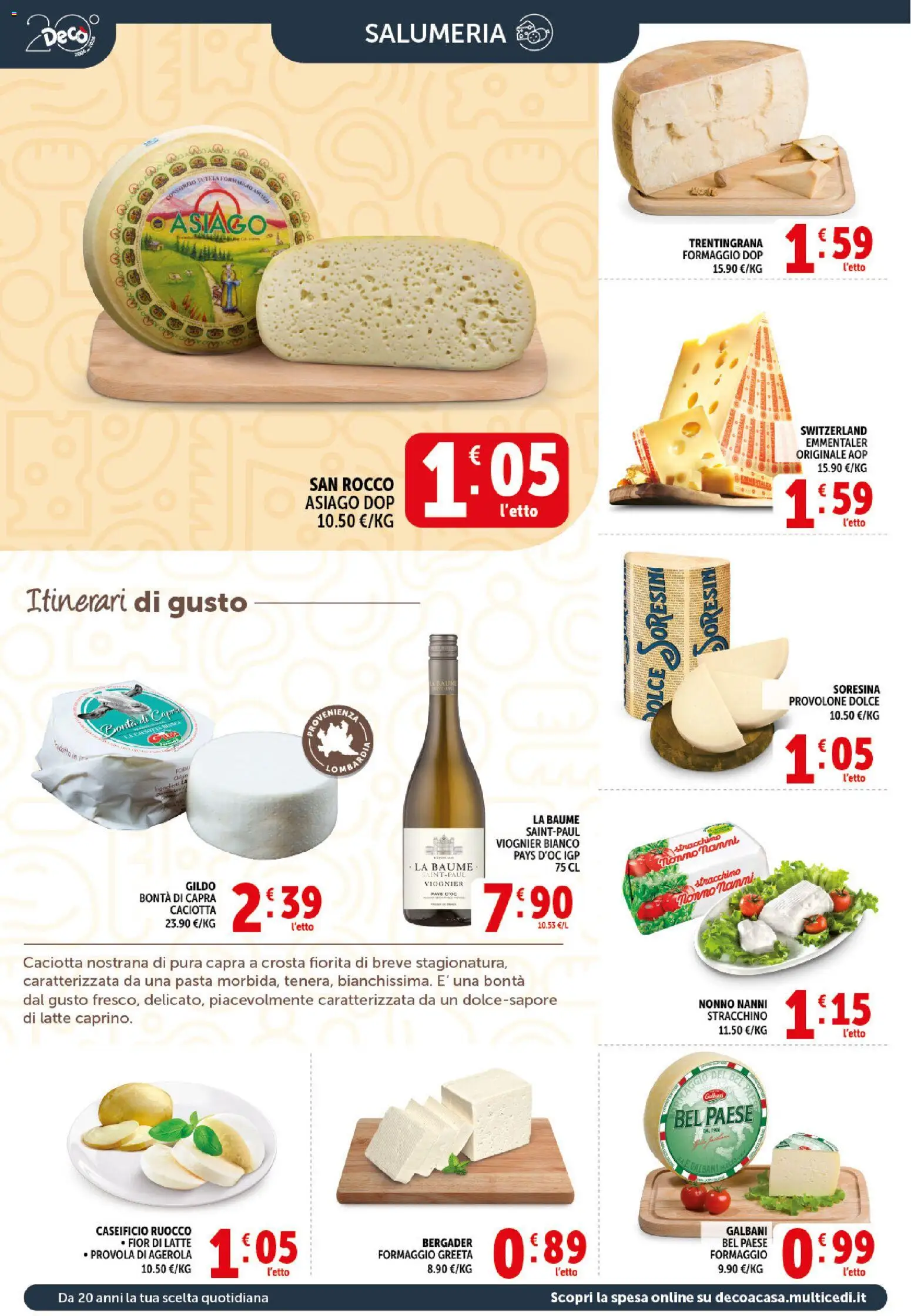 Volantino Decò del 21/08/2026 | Pagina: 2 | Prodotti: Latte, Formaggio, Pasta, Stracchino