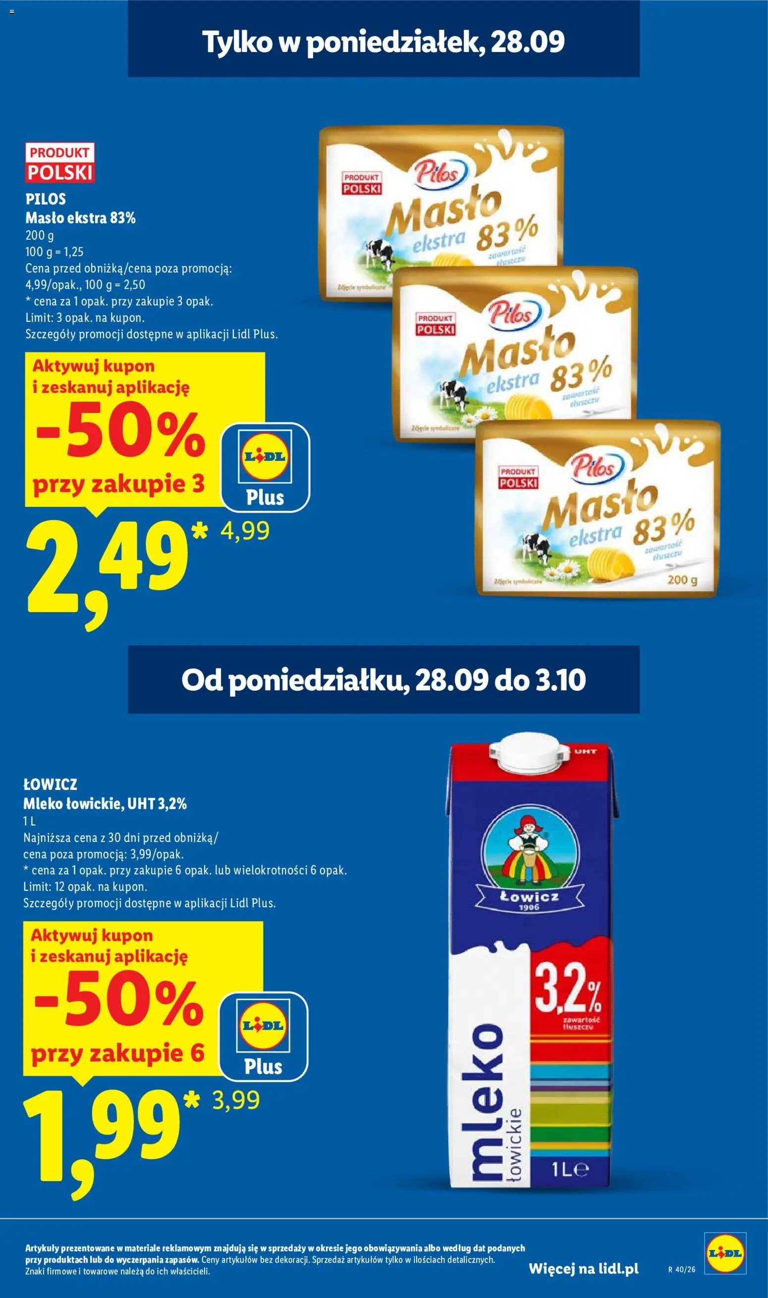 Lidl Polsko leták od 28.09.2026 | Strana: 5 | Produkty: Mléko, Máslo