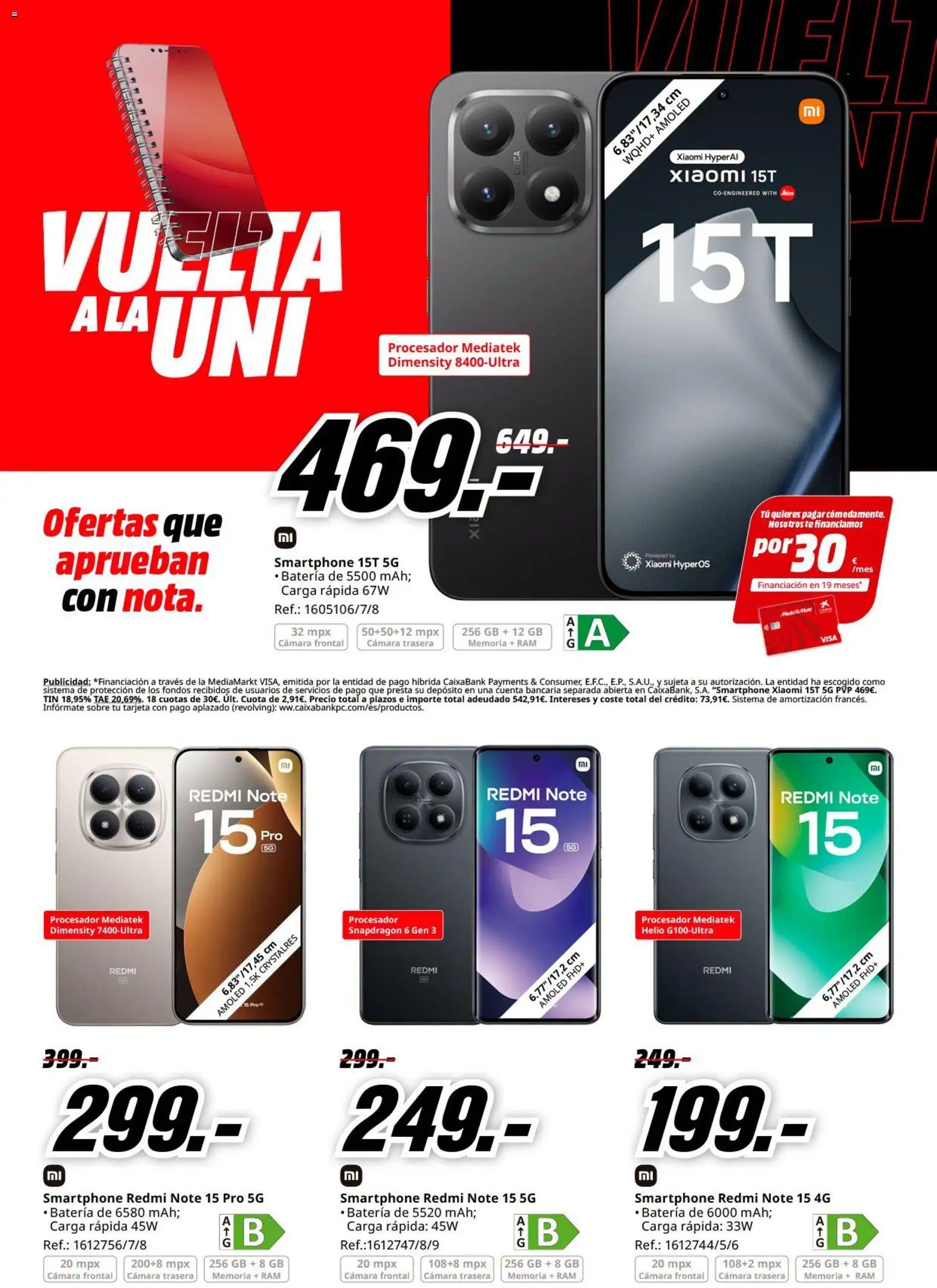 Media Markt Vuelta al Cole │ válido desde el 26/08/2026 | Página: 27 | Productos: Smartphone Xiaomi, Té, Smartphone, Cámara