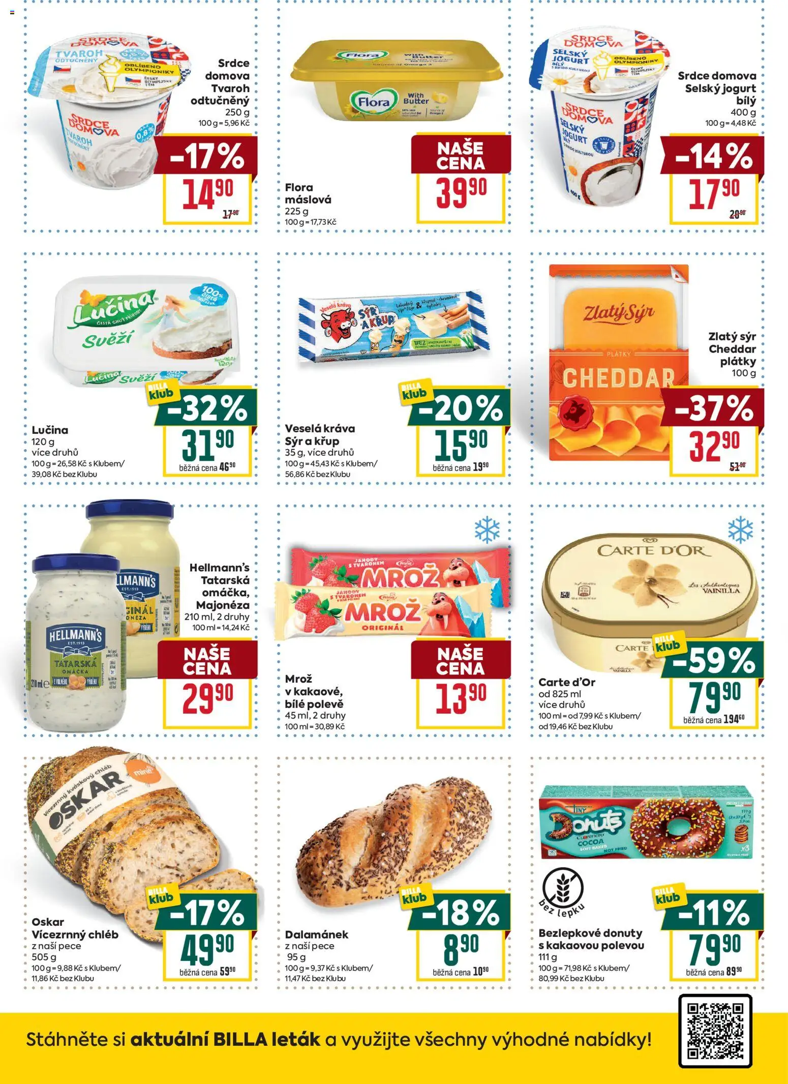 Billa Malý leták od 22.07.2026 | Strana: 4 | Produkty: Hellmann's, Dalamánek, Flora, Cheddar