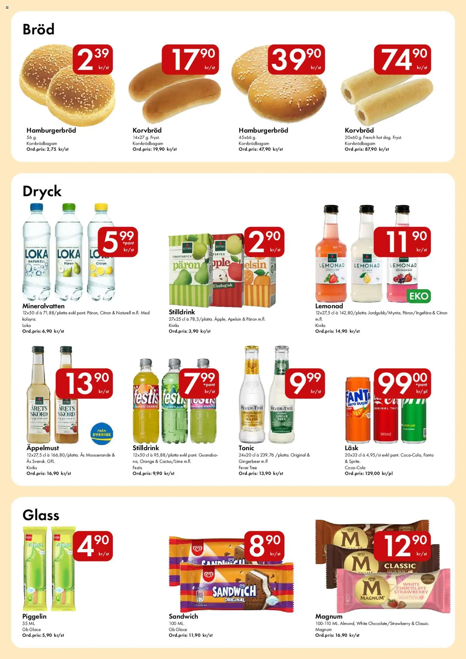 Hypermarkety reklamblad aktuell från 29/06/2026 | Sida: 13 | Produkter: Hamburgerbröd, Fanta, Bröd, Citron