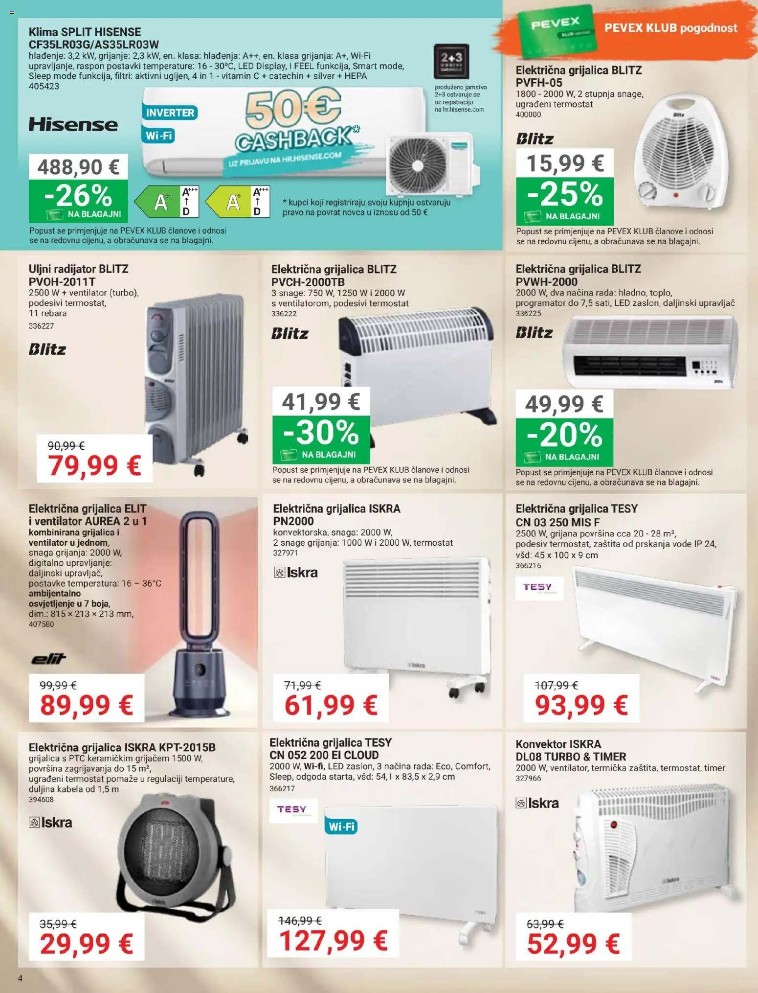 Pevex katalog | vrijedi od 27.08.2026 | Stranica: 4 | Proizvodi: Radijator, Klima, Led, Miš