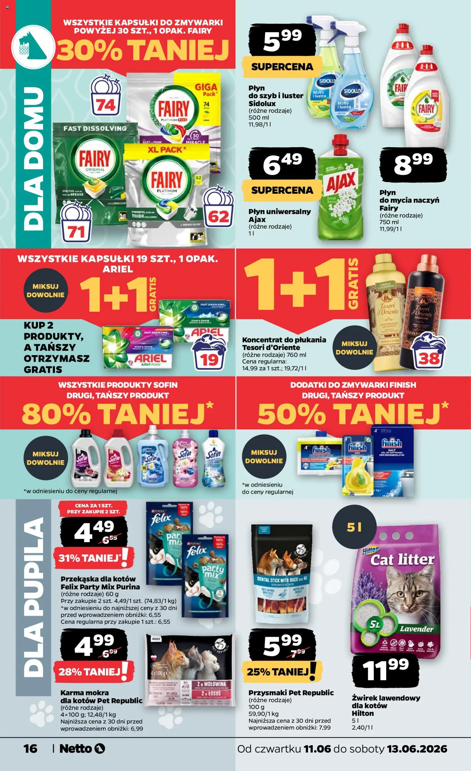 Netto gazetka od czwartku spożywcza od 11.06.2026 | Strona: 16 | Produkty: Tesori d'oriente, Łosoś, Fairy, Płyn do mycia naczyń