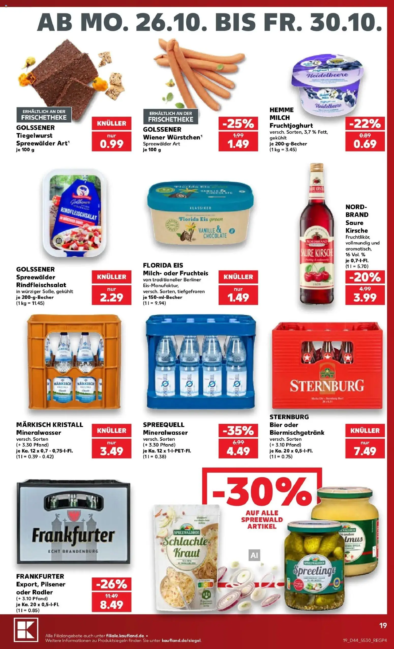 Prospekt Kaufland ab 26.10.2026 » Angebote Online zum Blättern | Seite: 19 | Produkte: Bier, Fruchtjoghurt, Radler, Eis