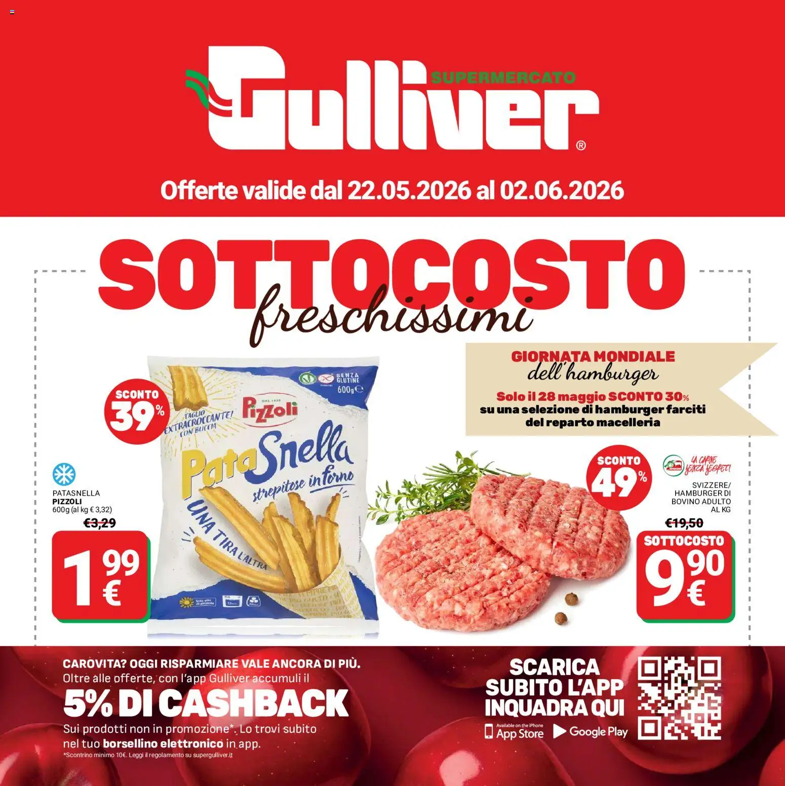Volantino Gulliver del 22.05.2026 | Pagina: 1 | Prodotti: Bovino, Iphone, The, Hamburger