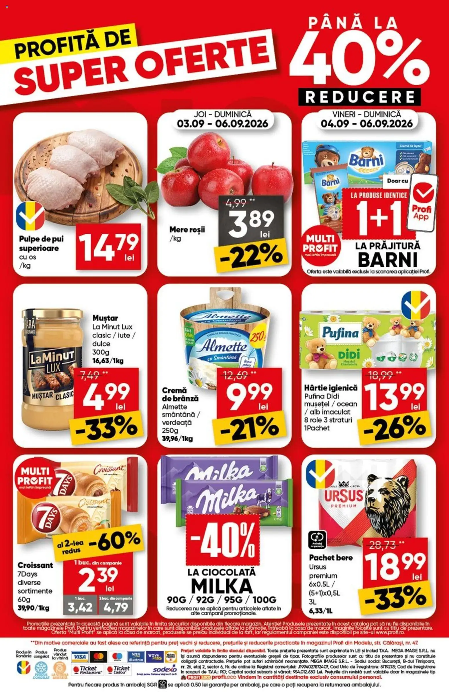 Noul catalog Profi – valabil de la 03.09.2026 | Pagină: 13 | Produse: Croissant, Vitrină, Ciocolată, Bere