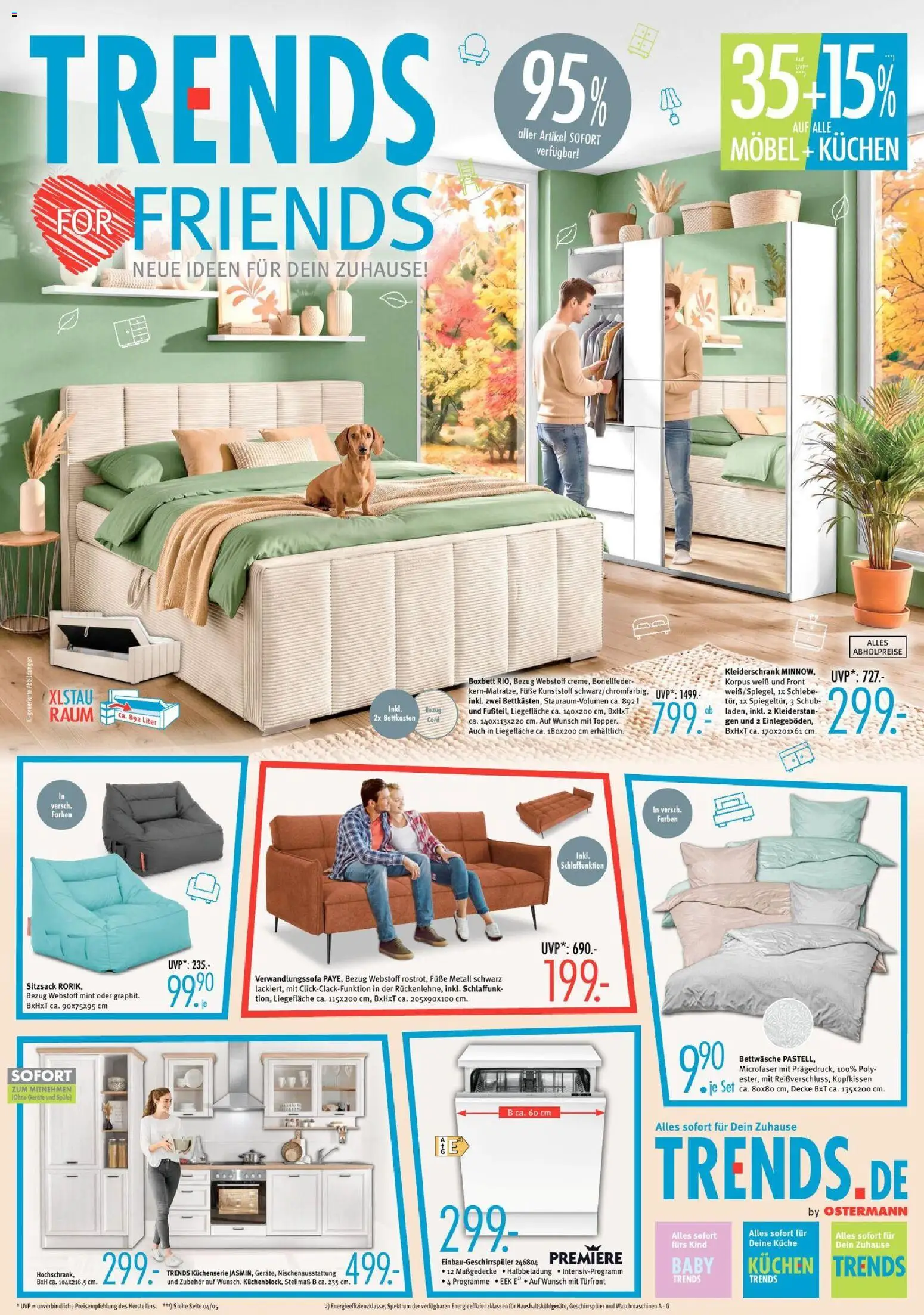 Trends Prospekt – gültig ab 19.09.2026 | Seite: 1 | Produkte: Geschirrspüler, Decke, Kleiderschrank, Kopfkissen