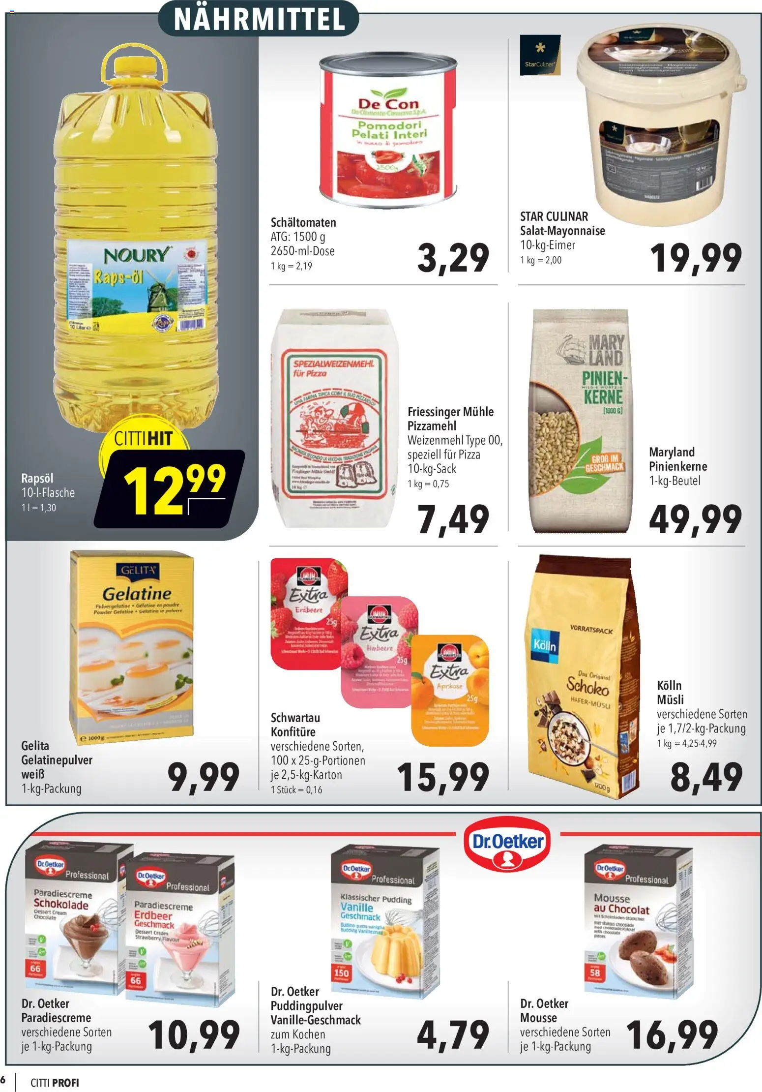CITTI Markt Aktuelle Angebote für Profis – gültig ab 29.07.2026 | Seite: 6 | Produkte: Schokolade, Weizenmehl, Pudding, Himbeere