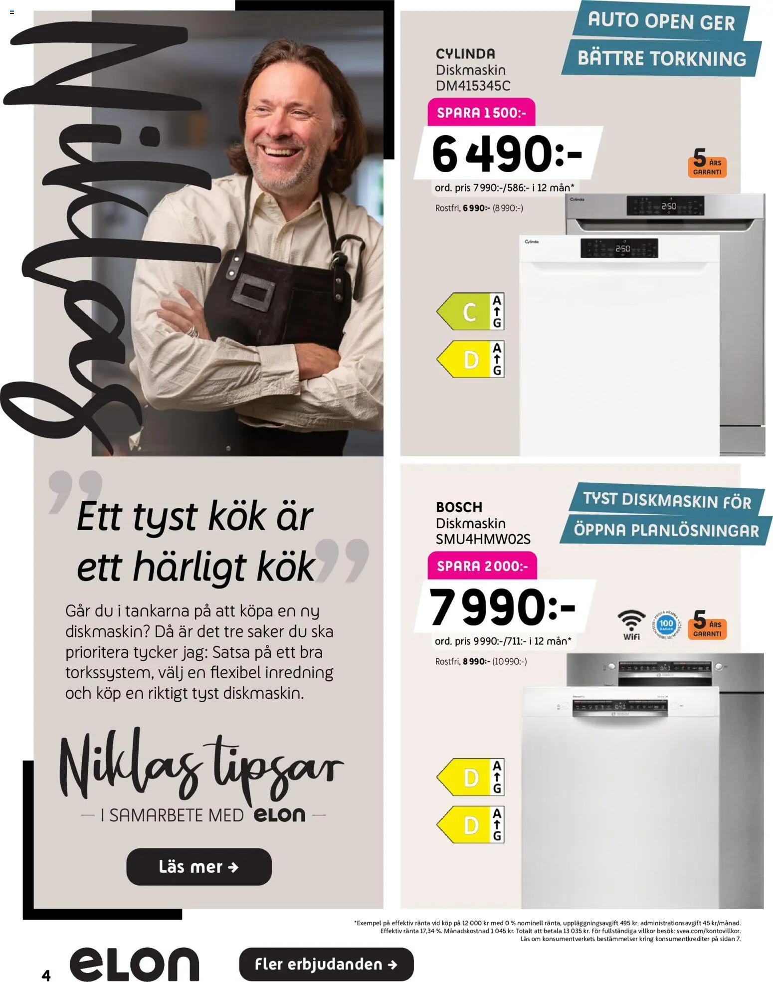 Elon reklamblad aktuell från 21/09/2026 | Sida: 4 | Produkter: Diskmaskin, Wifi