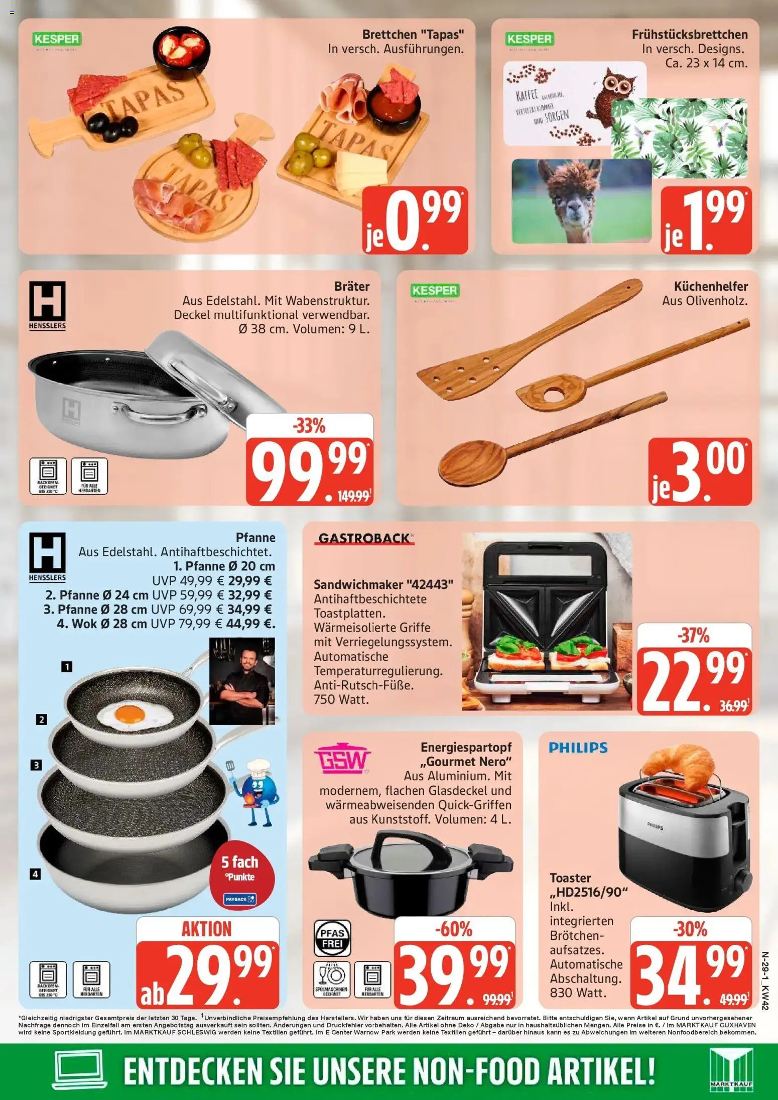 Marktkauf Prospekt Cuxhaven (ab 12.10.2026) » Angebote online | Seite: 29 | Produkte: Philips, Toaster, Backofen, Wok