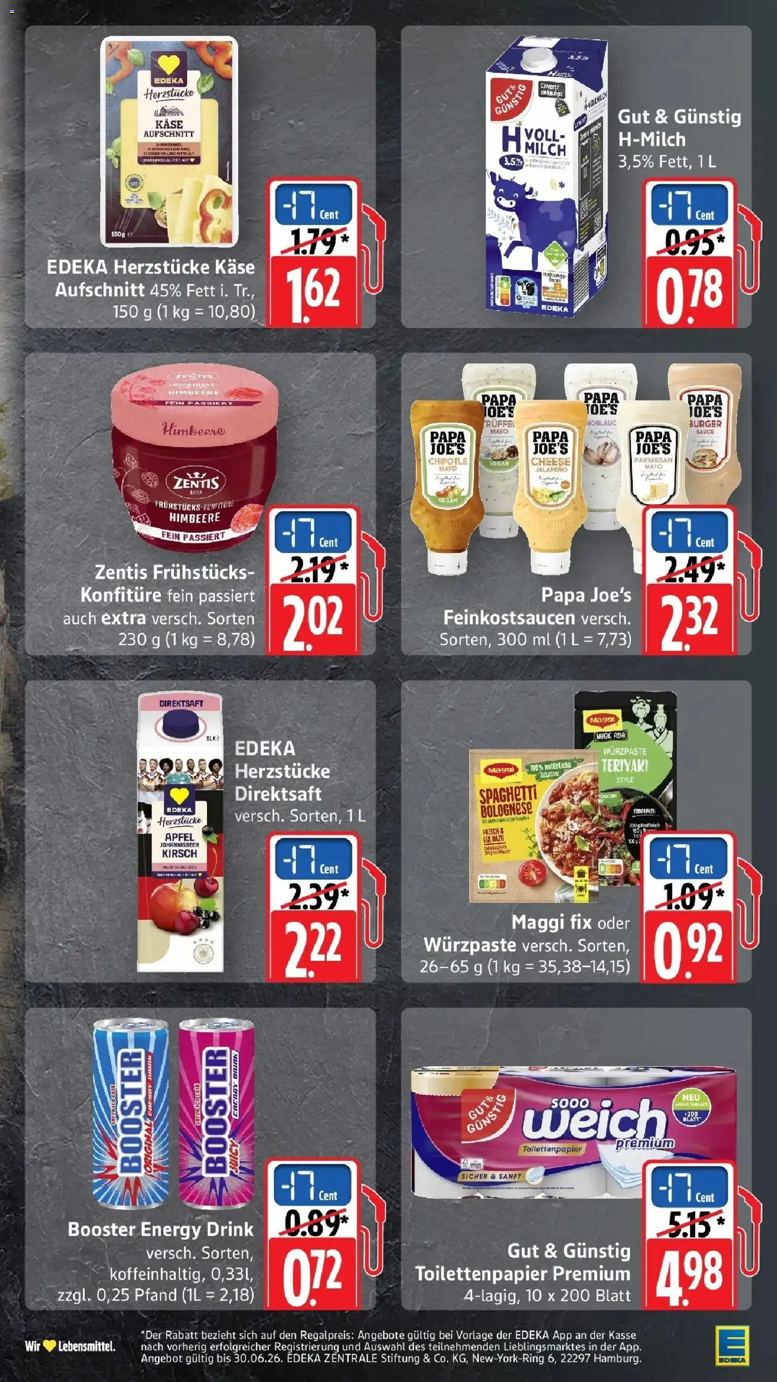 Edeka Prospekt Ulm-Lehr – gültig ab 01.06.2026 | Seite: 63 | Produkte: Burger, Äpfel, Maggi fix, Toilettenpapier