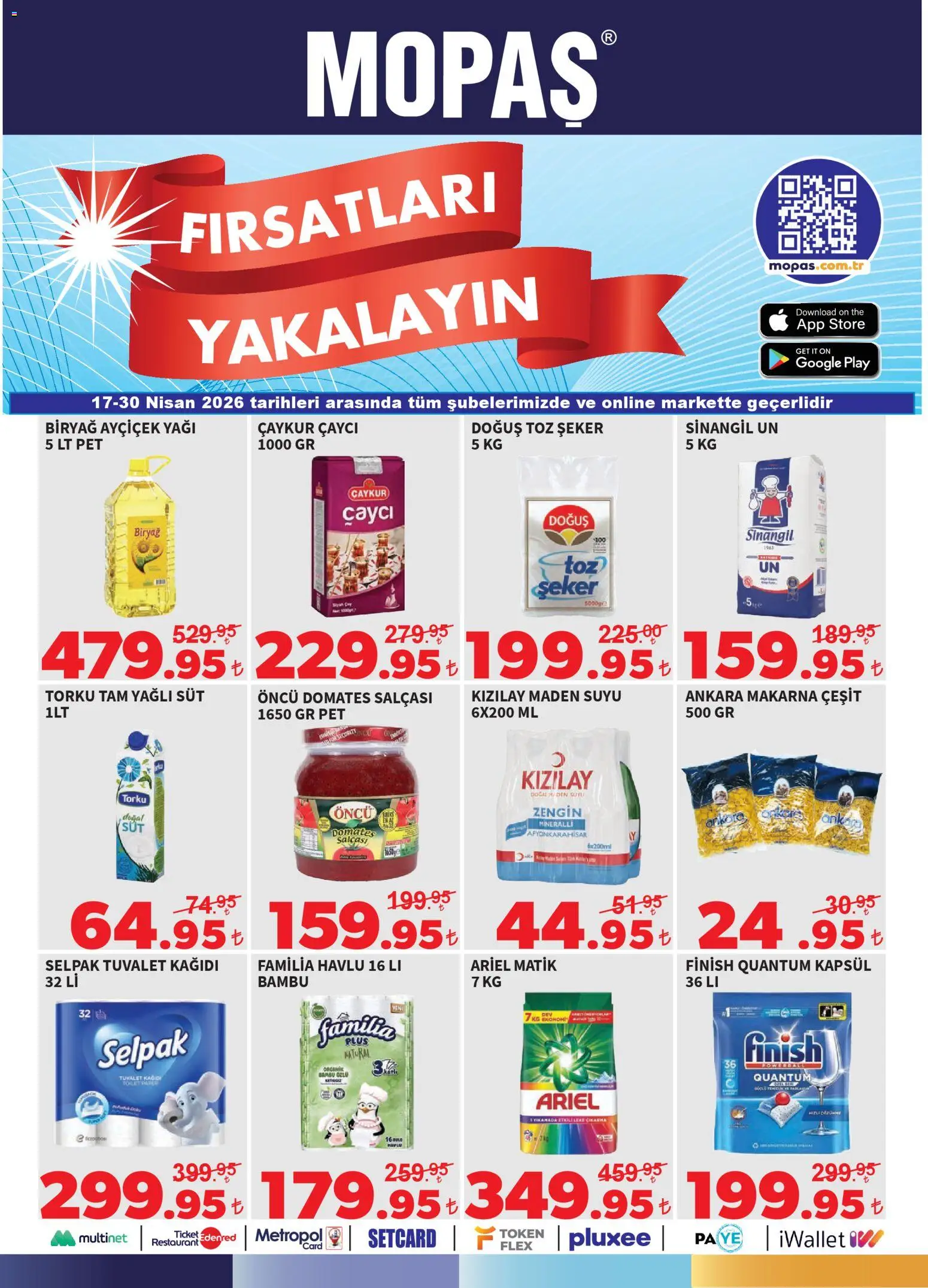 Mopaş Katalog - 17.04.2026 tarihinden itibaren geçerlidir | Sayfa: 1 | Ürünler: Tuvalet, Tuvalet kağıdı, Toz şeker, Maden suyu