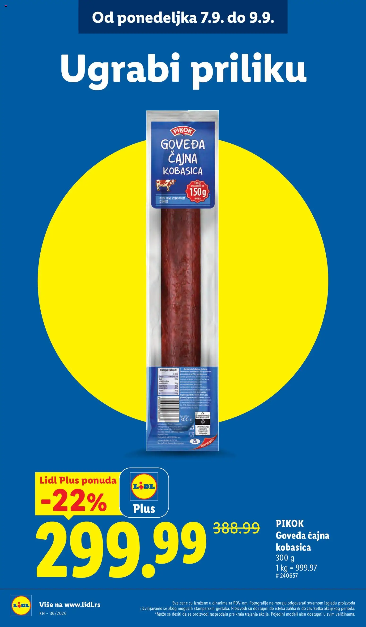 Lidl katalog - važi od 03.09.2026 | Strana: 18 | Proizvode: Kobasica