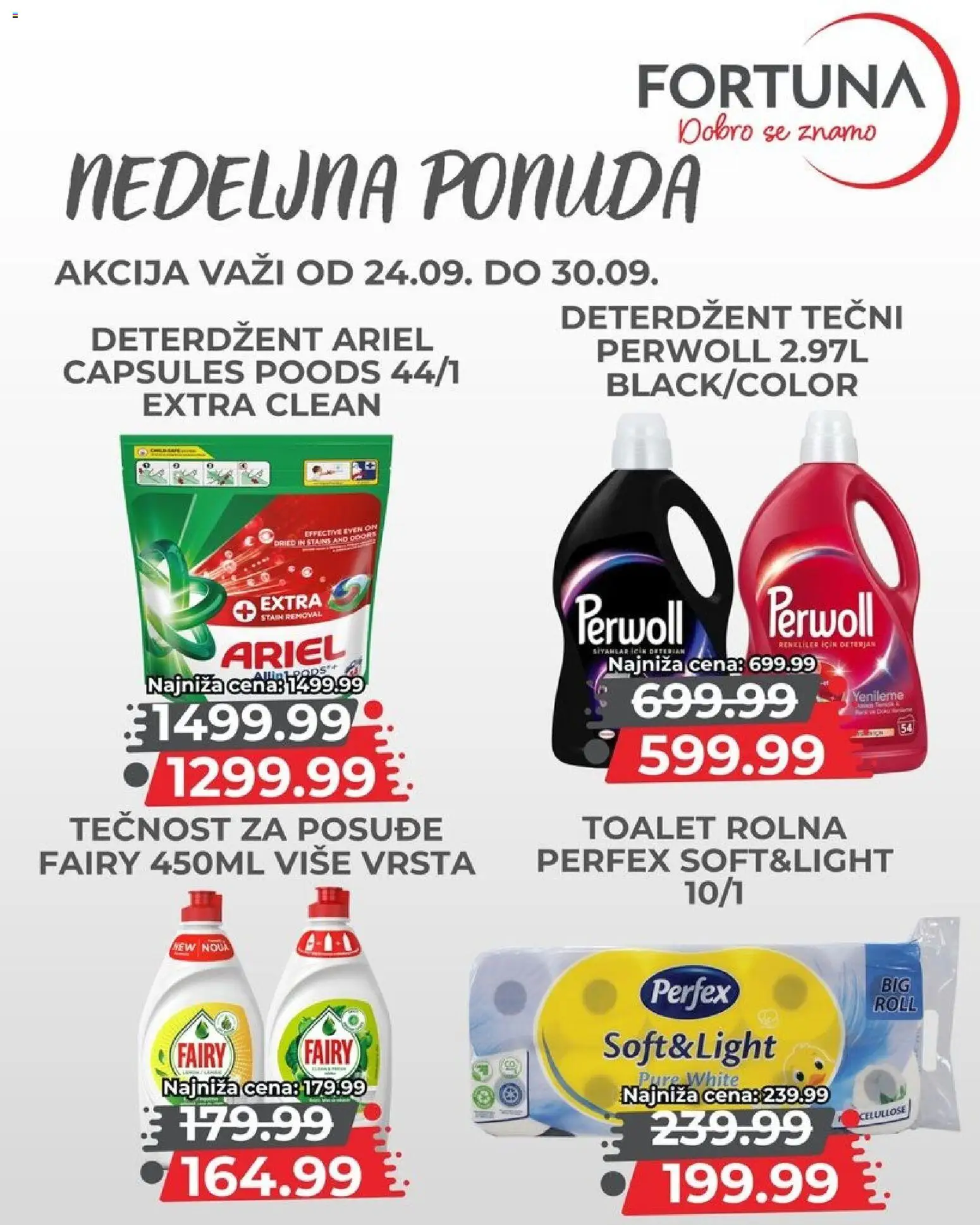 Fortuna Market katalog - važi od 24.09.2026 | Strana: 11 | Proizvode: Deterdžent, Ariel, Perwoll, Posuđe