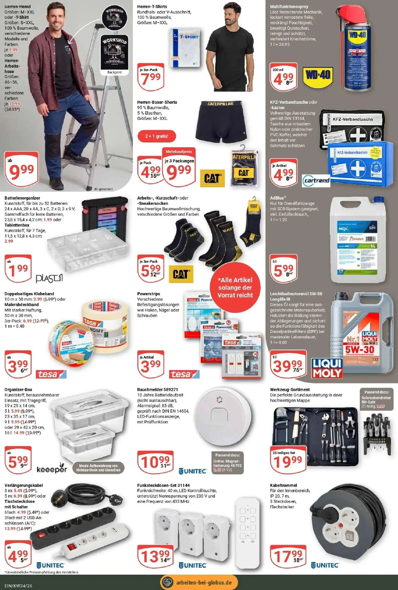 Globus Prospekt Homburg-Einöd (ab 17.08.2026) » Angebote online | Seite: 25 | Produkte: Tasche, Batterien, Öl, Hose