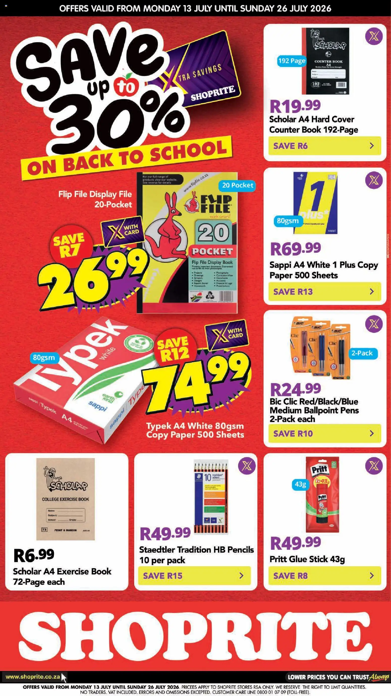 Shoprite - Back To School (13/07/2026 - 26/07/2026) → Catalogue catalogue cover