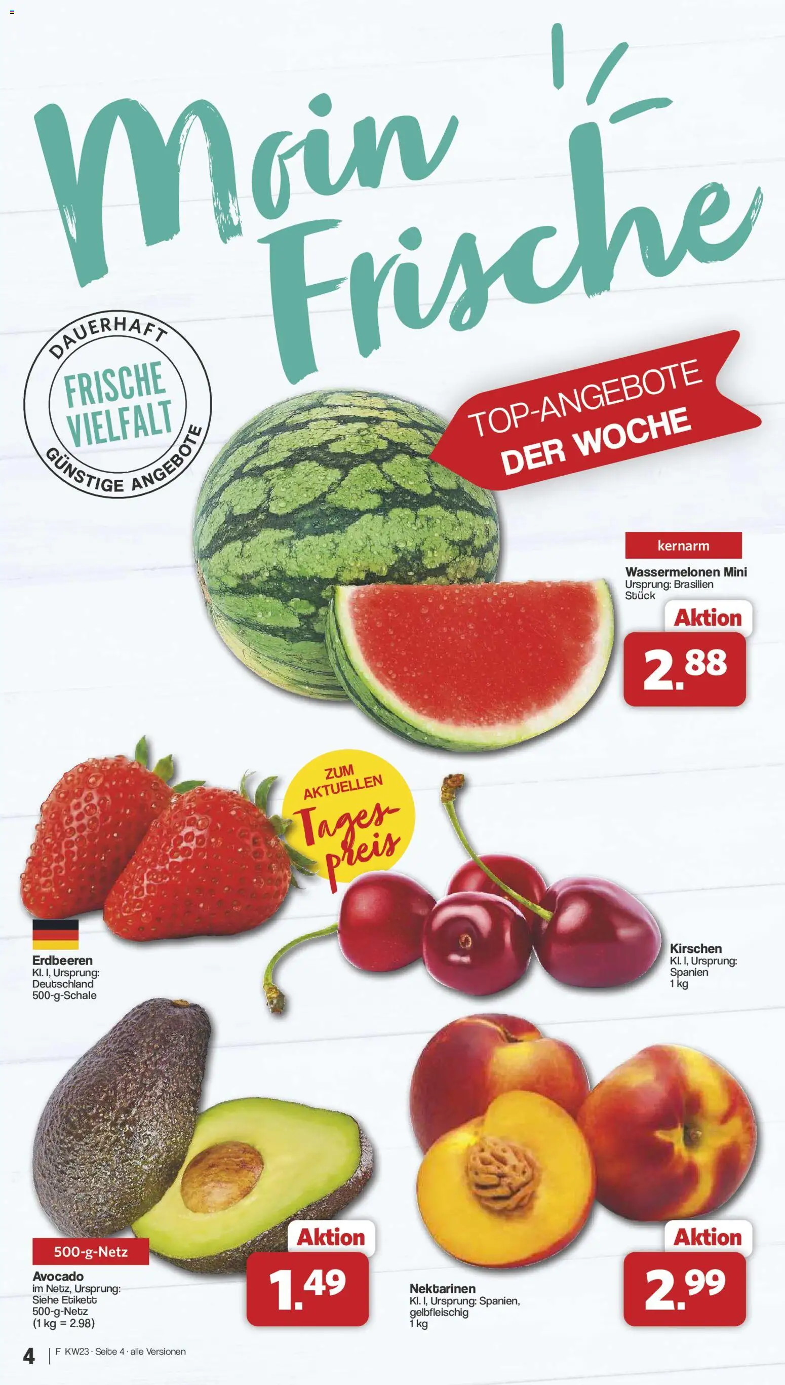 Famila Nordwest Prospekt – gültig ab 01.06.2026 | Seite: 4 | Produkte: Nektarinen, Kirschen, Avocado, Erdbeeren