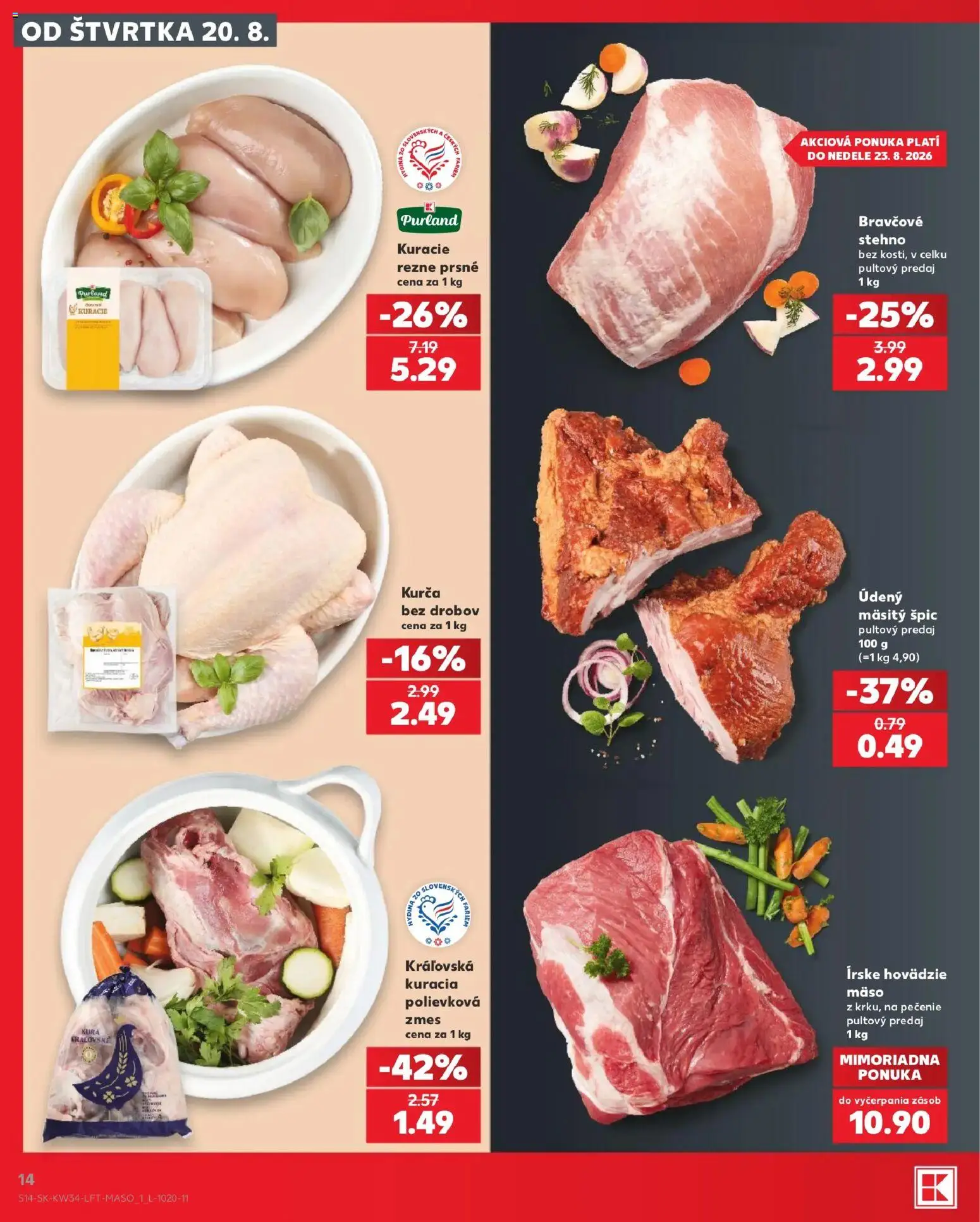 Kaufland SK akciós ujság - amely érvényes a következő dátumtól: 2026.08.20. | Oldal: 14