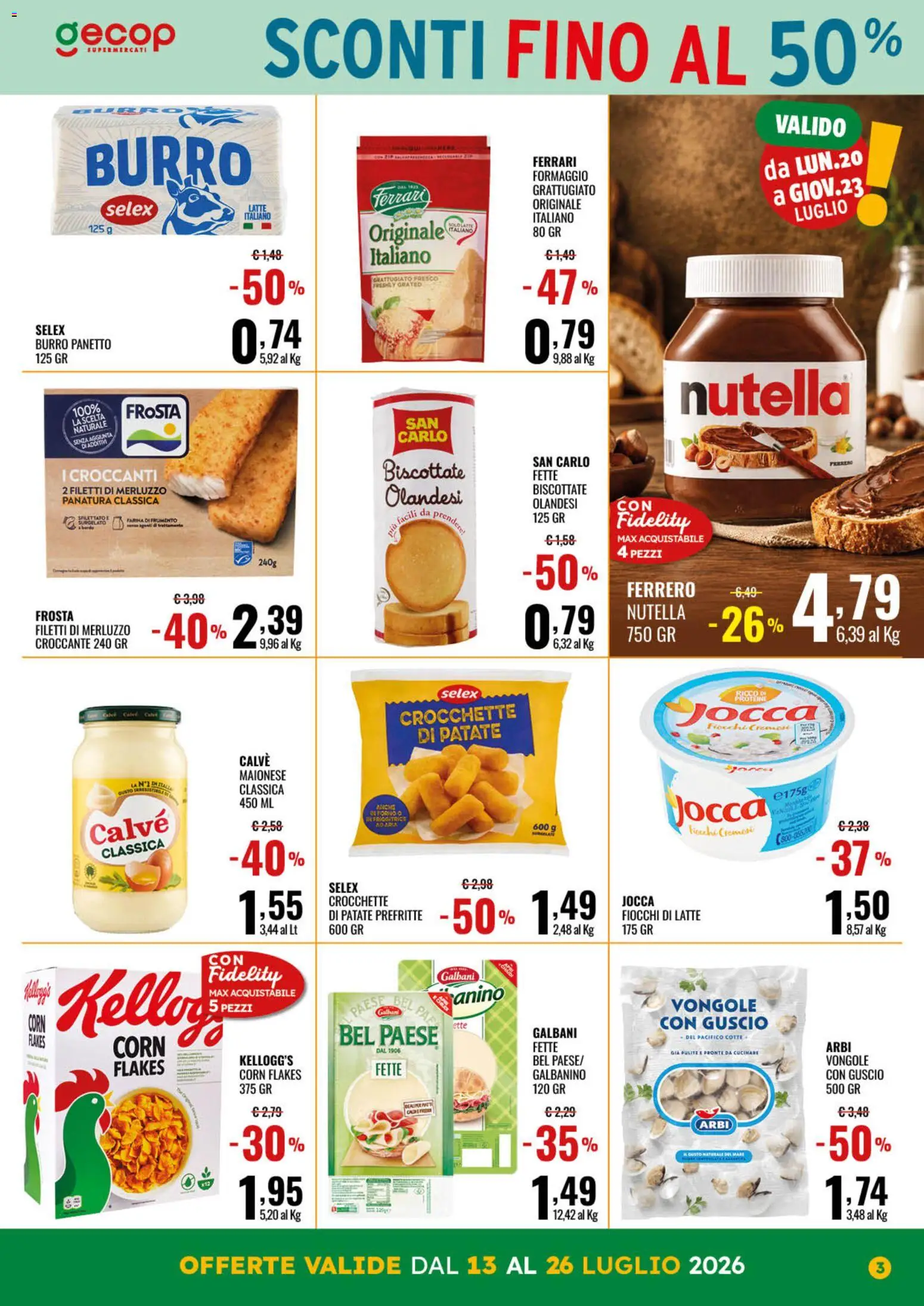 Volantino GECOP del 13/07/2026 | Pagina: 3 | Prodotti: Fiocchi di latte, Patate, Maionese, Friggitrice