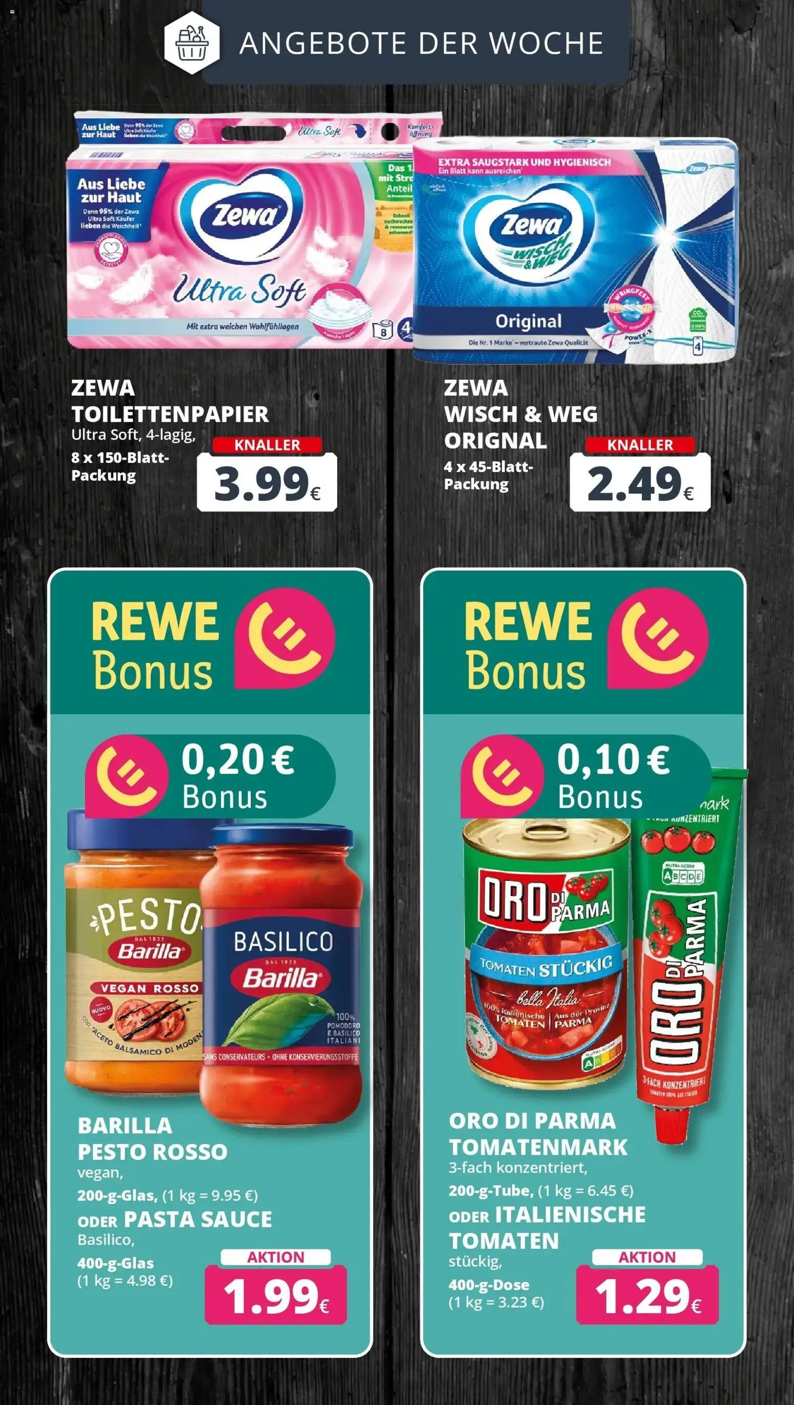 REWE Prospekt ab 31.08.2026 zum Blättern » Angebote | Seite: 6 | Produkte: Balsamico, Zewa, Oro di parma, Pasta