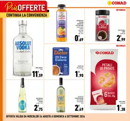Anteprima del volantino Conad volantino Più Offerte Campania valido a partire dal 26/08/2026 | Pagina: 2 | Prodotti: Caffè, Vodka, Frutta, Arancia