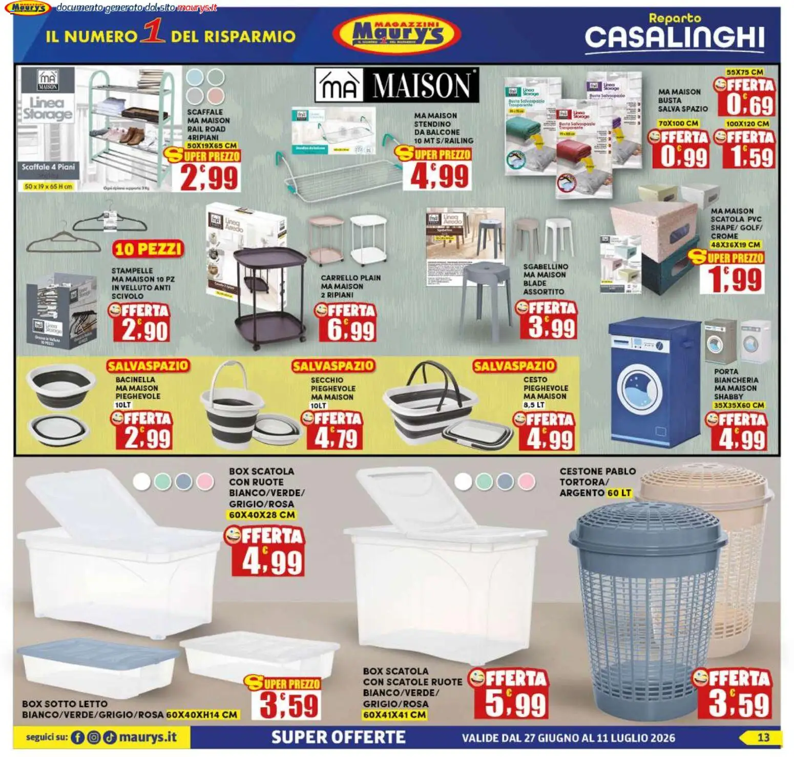 Volantino Maury's del 27/06/2026 | Pagina: 13